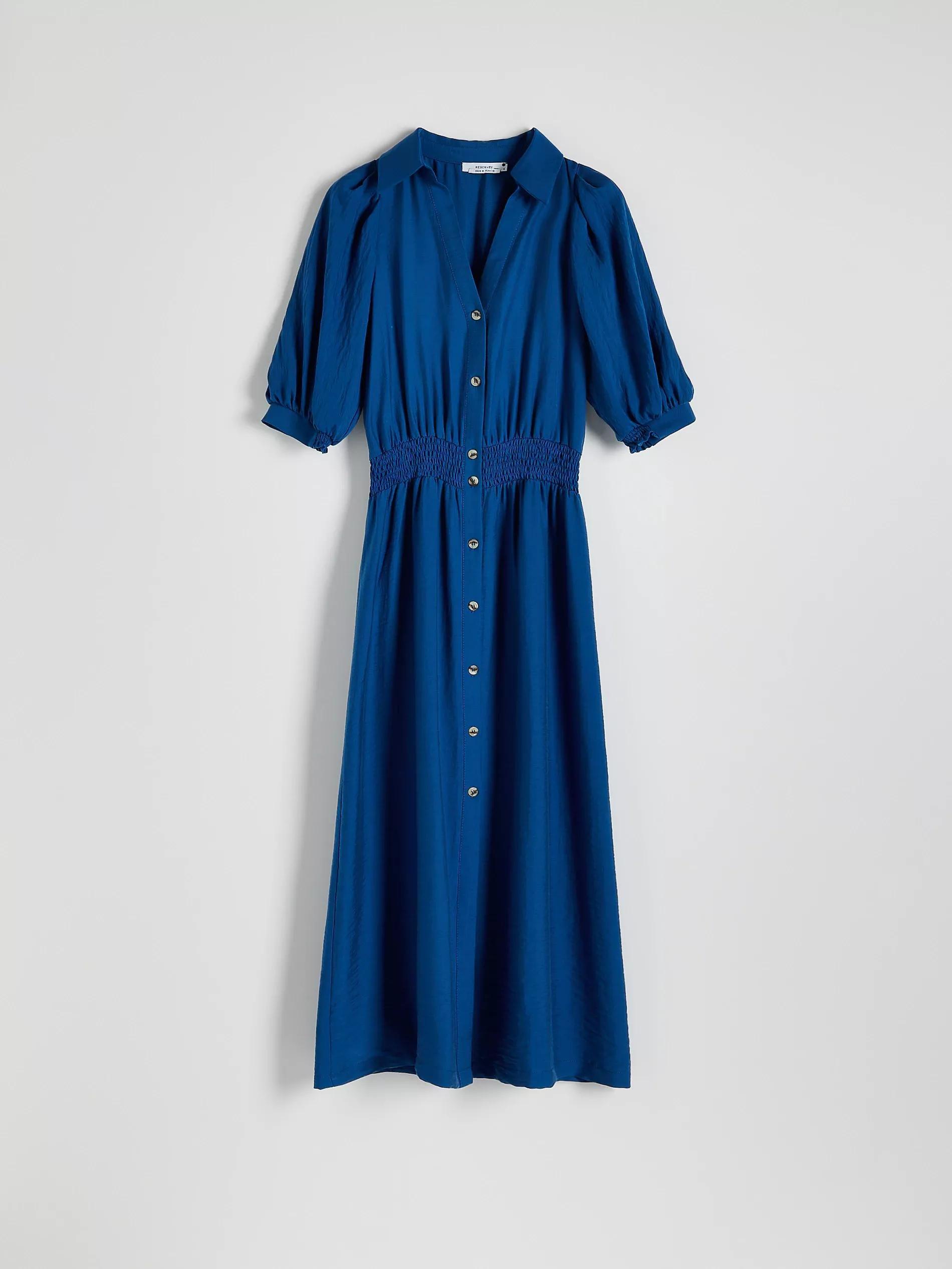 Navy Lyocell Midi Dress, , large image number 4