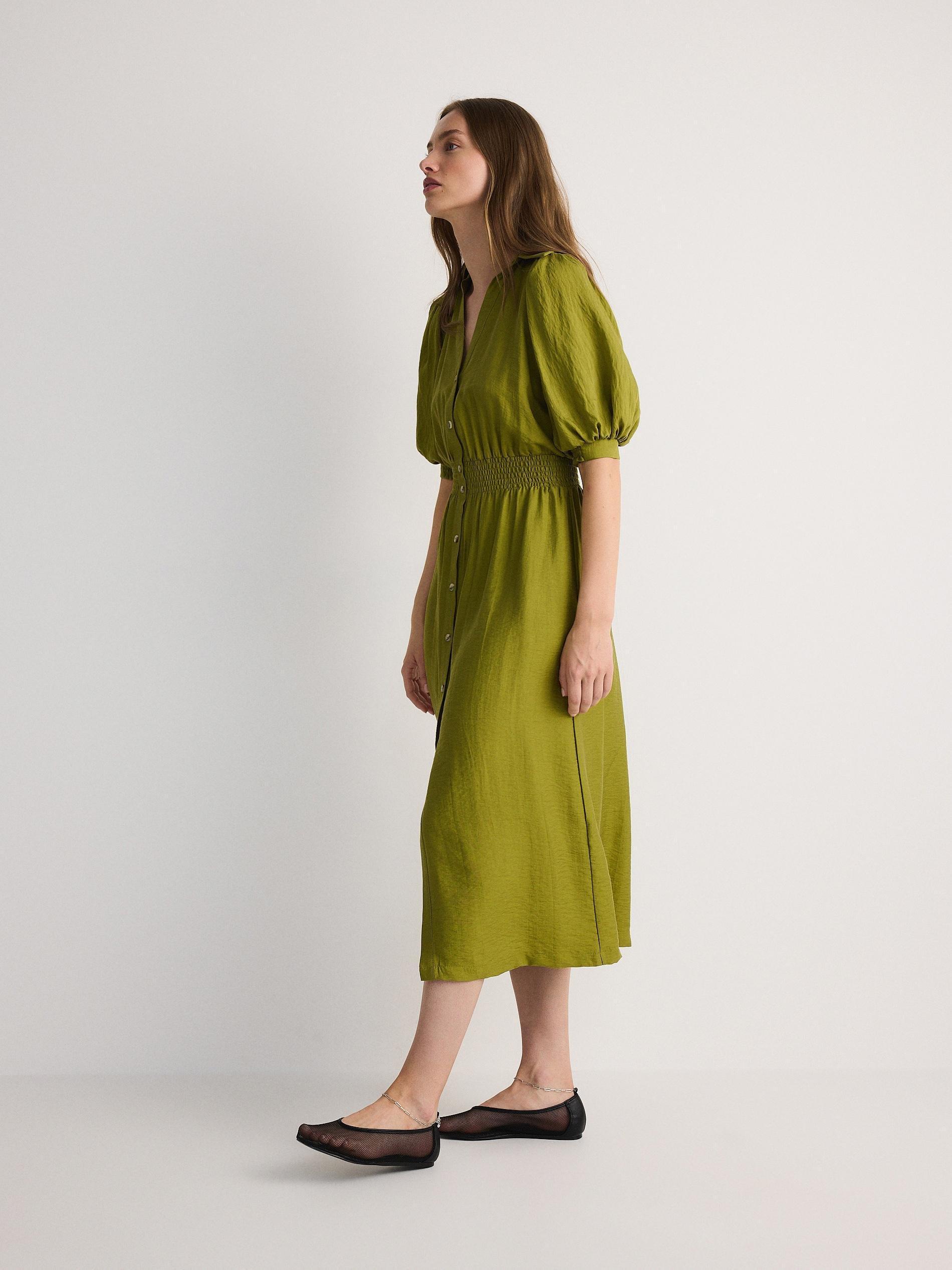 Green Lyocell Midi Dress, , large image number 3