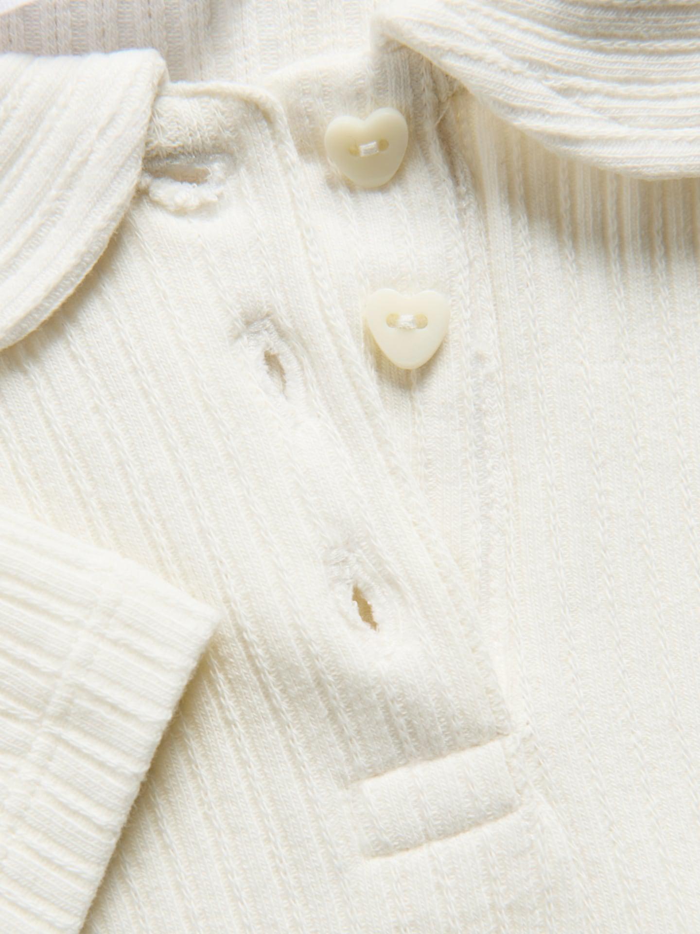 Cream Blouse With Collar, Ivory, large image number 3