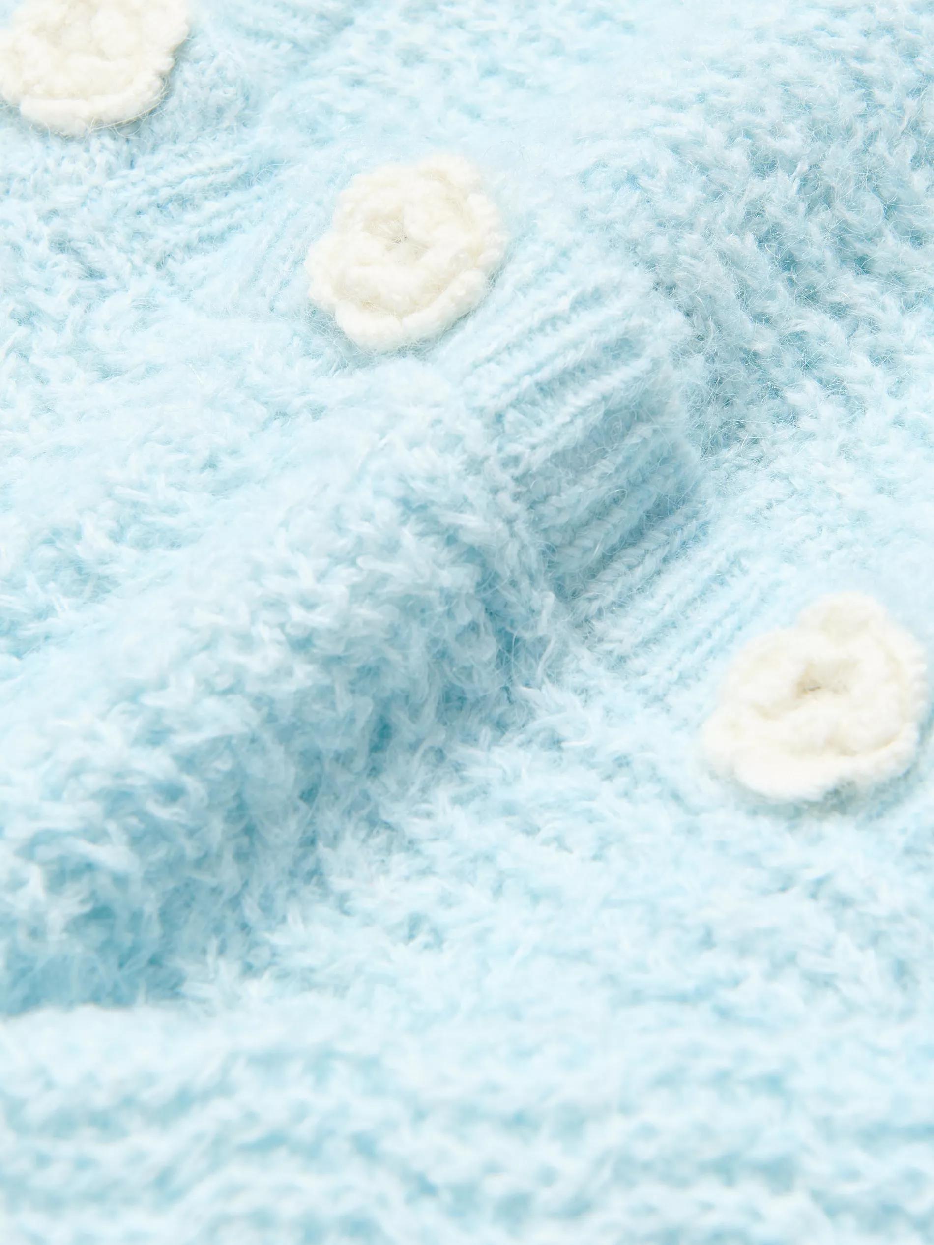 Blue Wool-Blend Cardigan, Blue, large image number 5