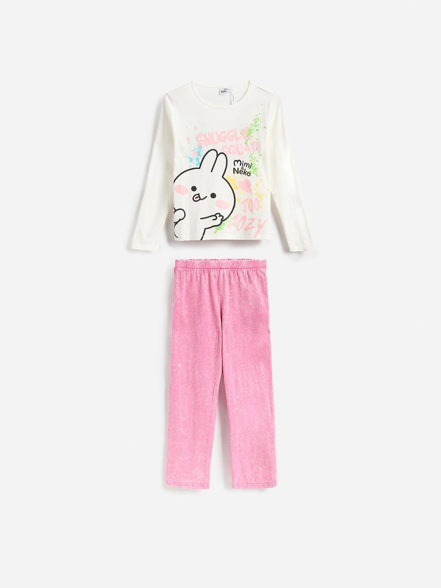 Multicolour Mimi & Neko Two-Piece Pyjamas, Multicolor, medium