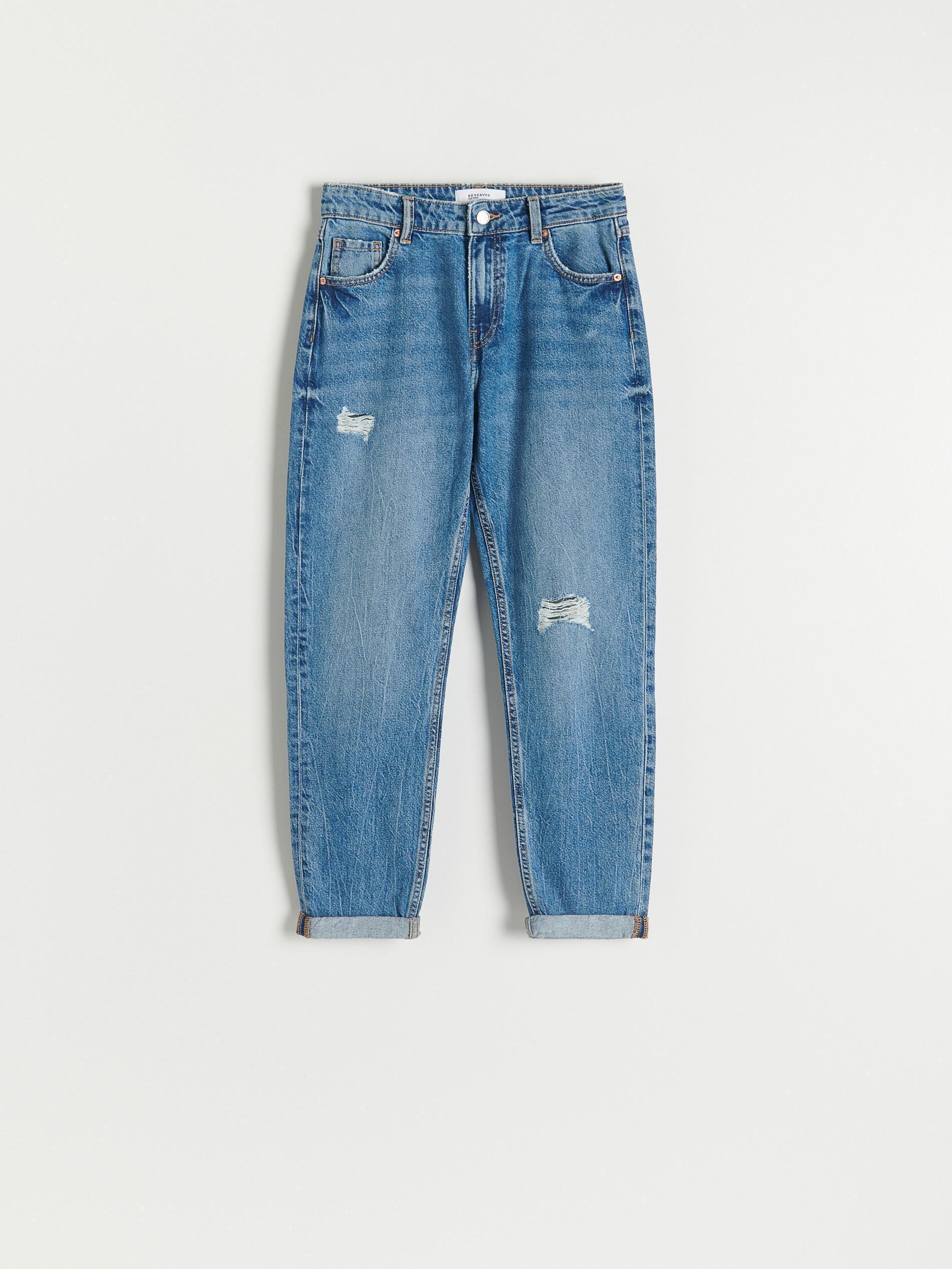Blue Ripped Boyfriend Jeans, , large image number 4