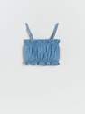 Reserved - Blue Denim Top With Ruffles, Girls