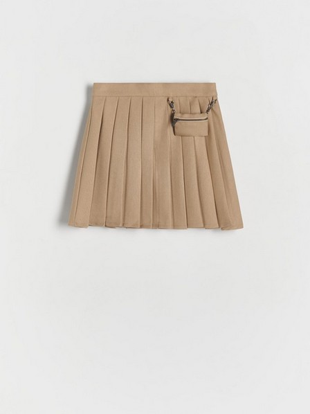 Reserved - Beige Pleated Skirt + Sachet, Kids Girls