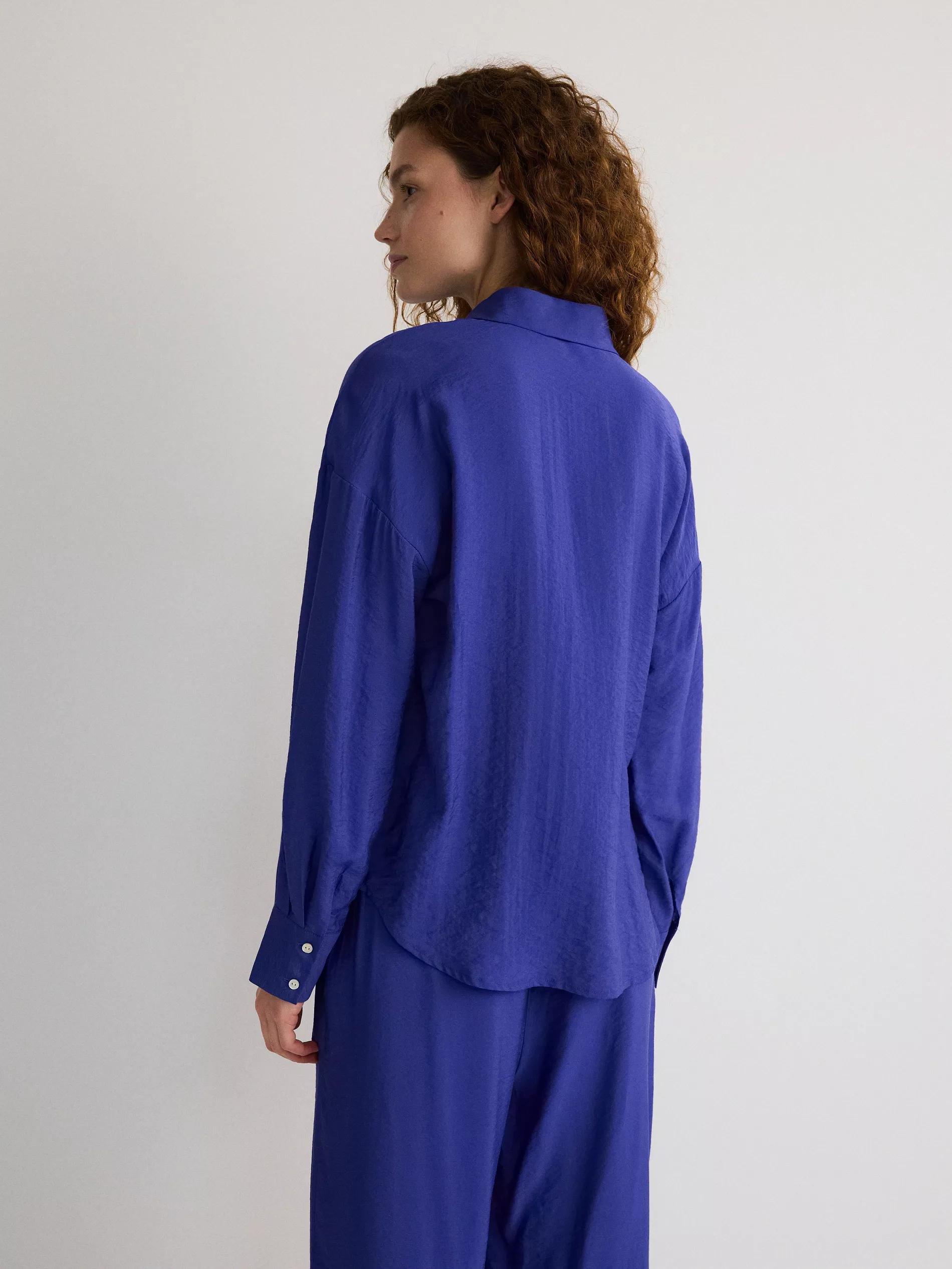 Blue Dropped Shoulders Shirt, , large image number 3