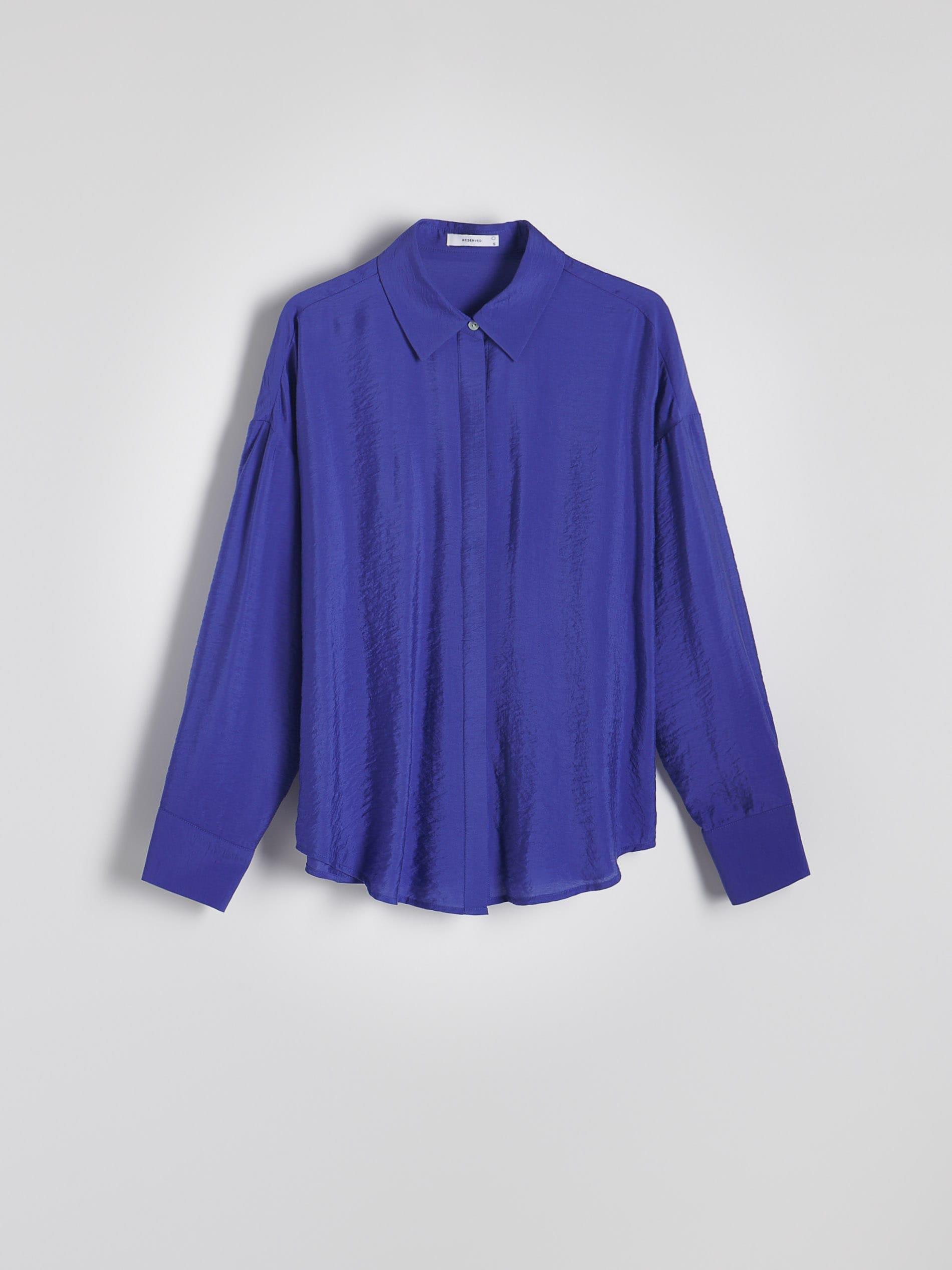 Blue Dropped Shoulders Shirt, , large image number 4