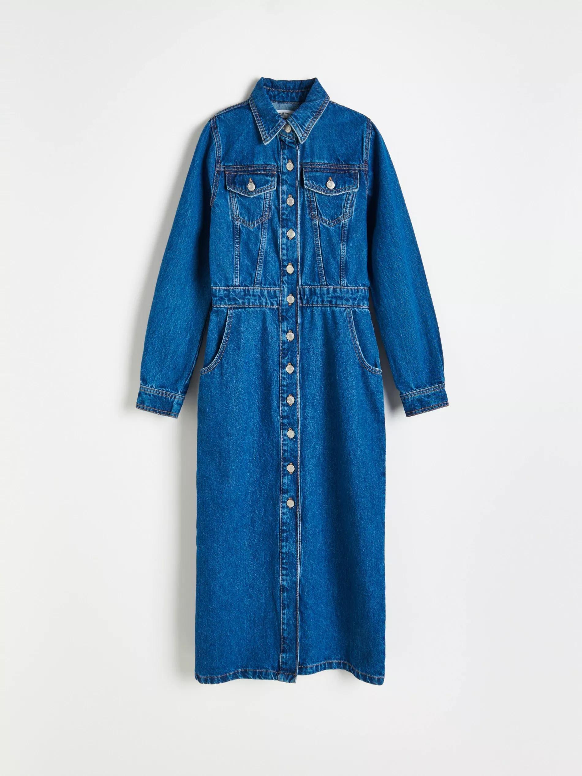 Navy Denim Dress, , large image number 6