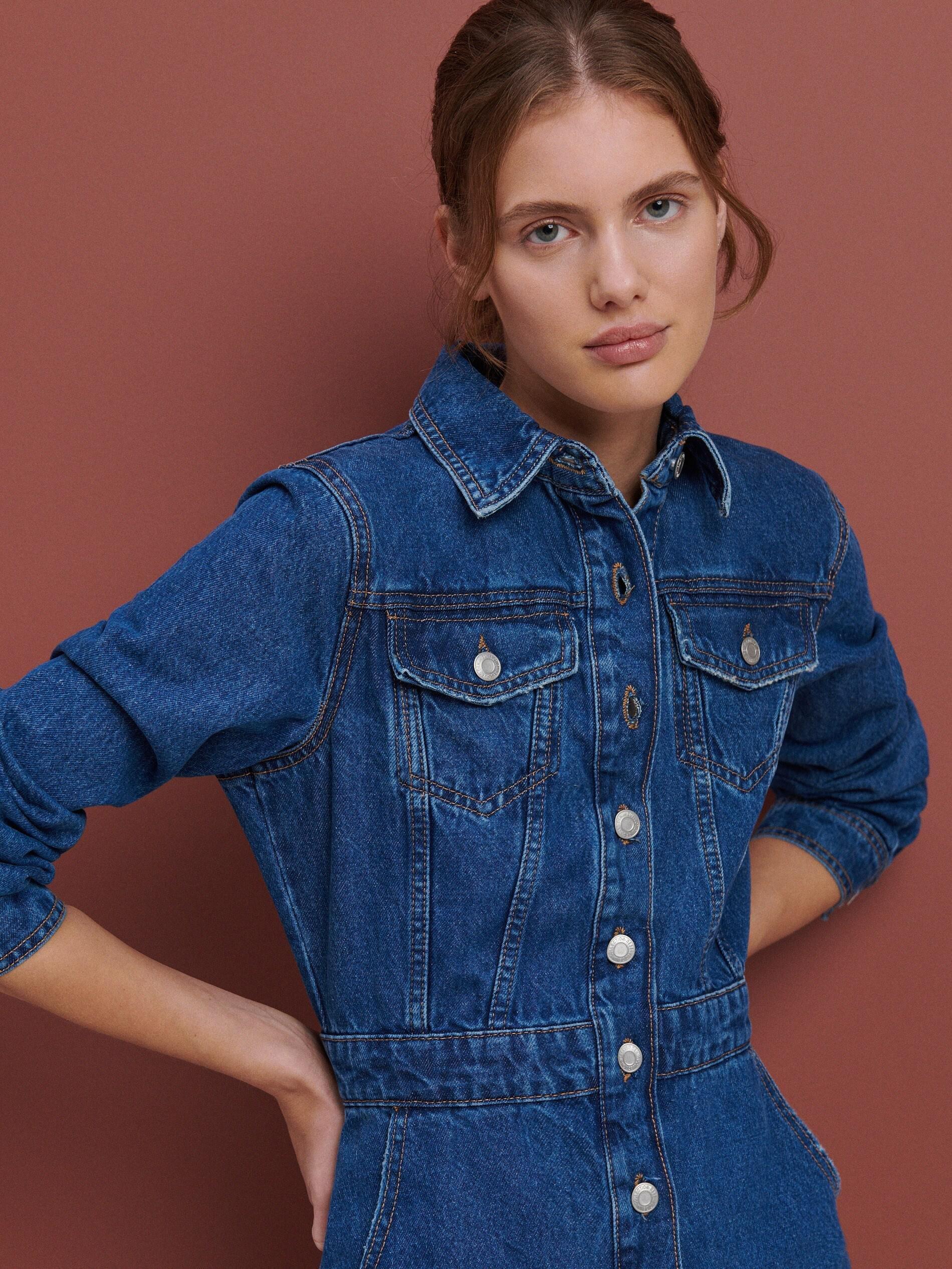 Navy Denim Dress, , large image number 7