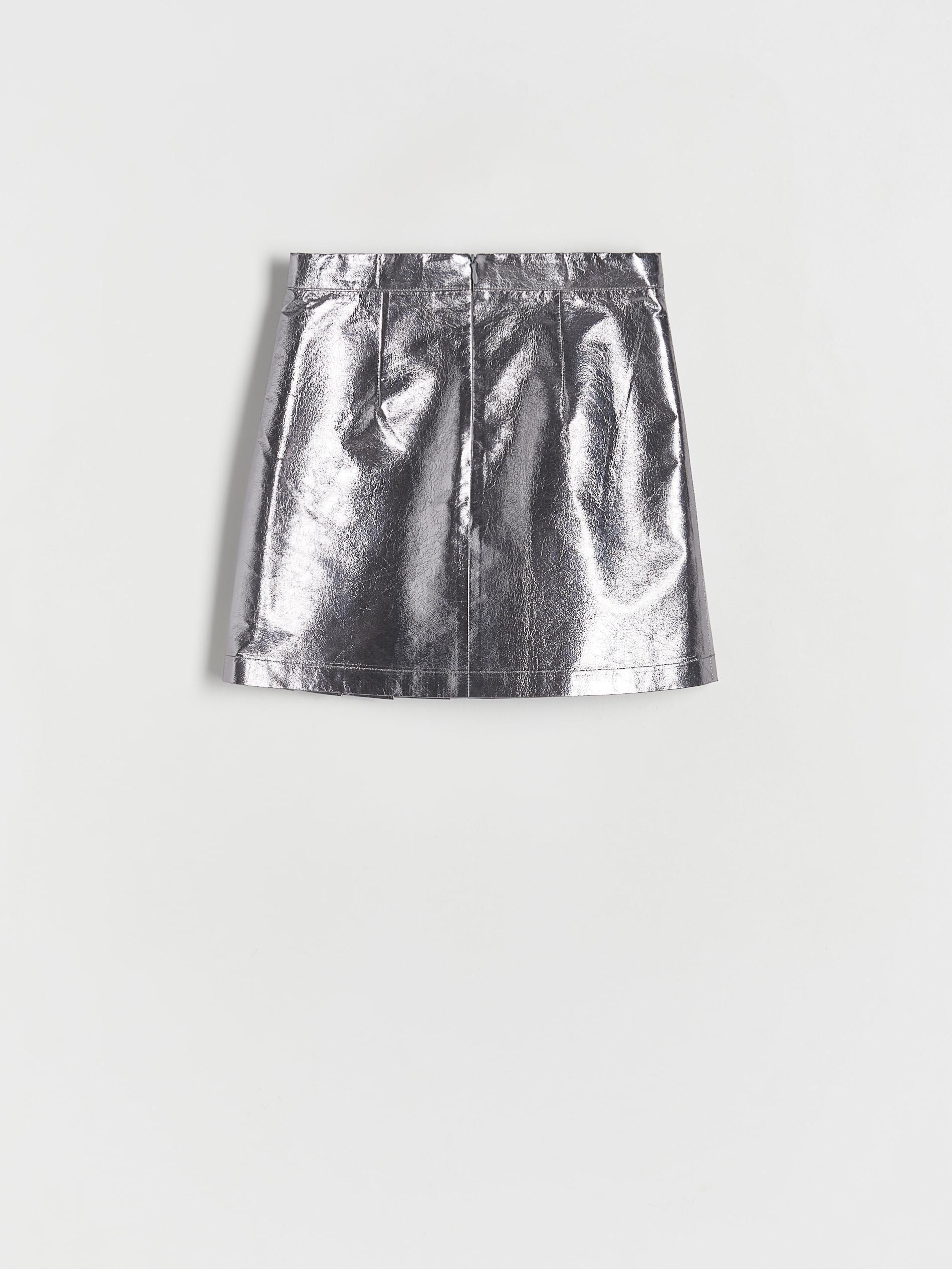 Grey Metallic Effect Skirt, Kids Girls, , large image number 2
