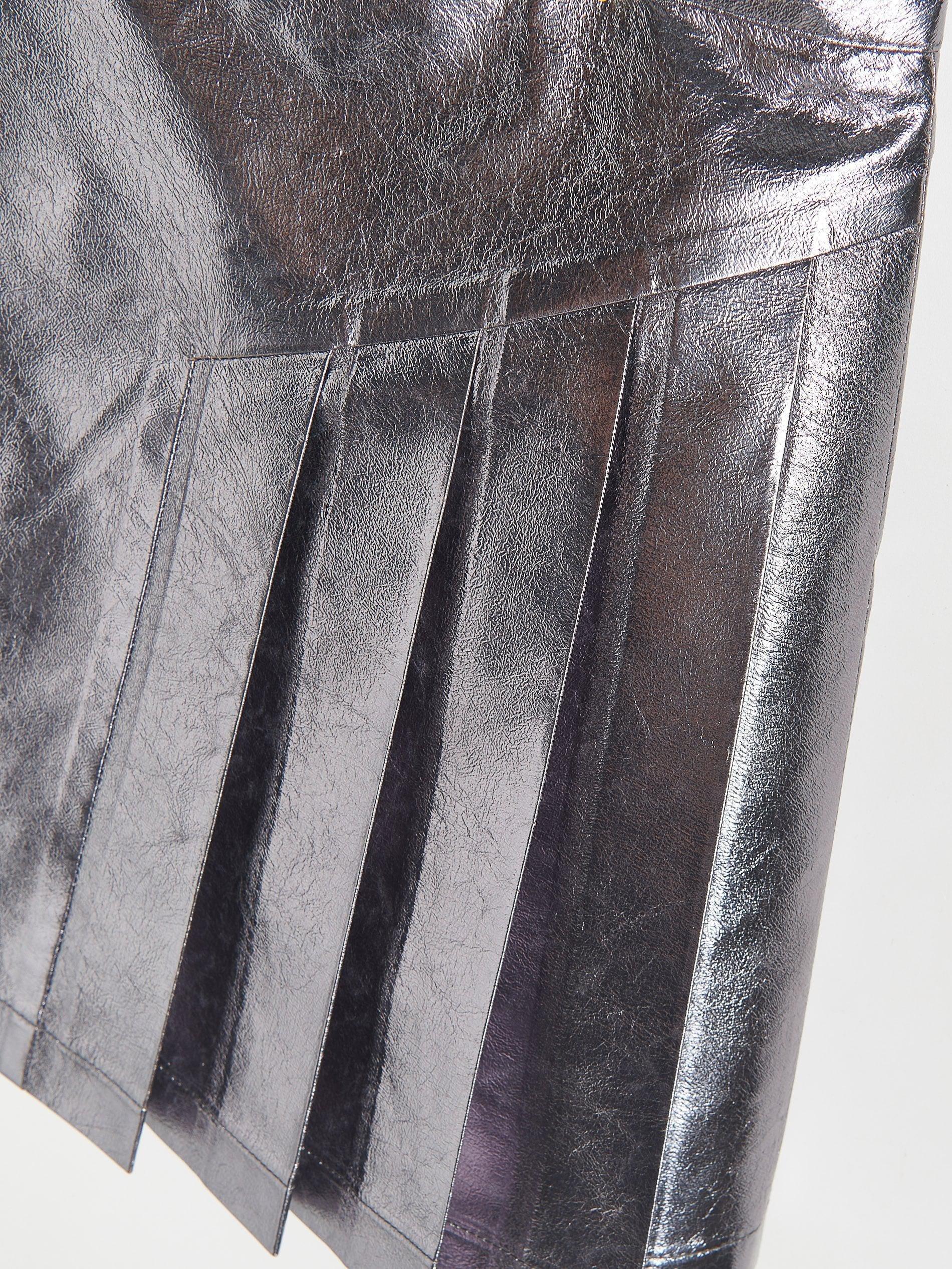 Grey Metallic Effect Skirt, Kids Girls, , large image number 3