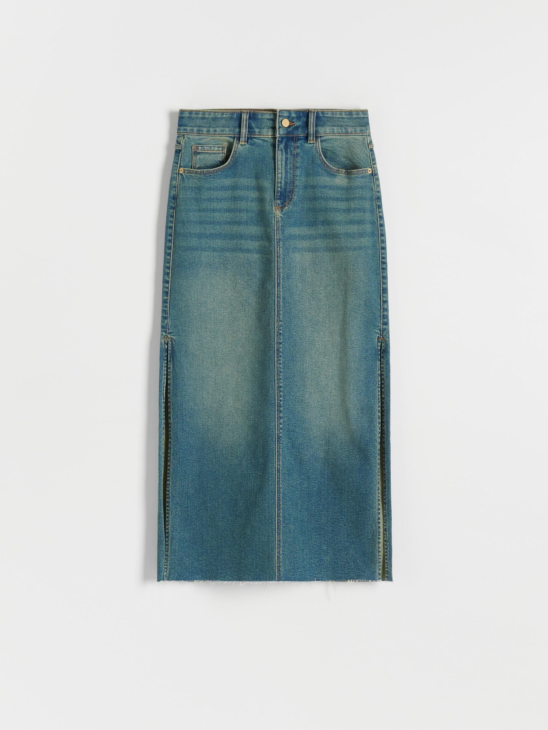 Blue Denim Maxi Skirt, , large image number 4