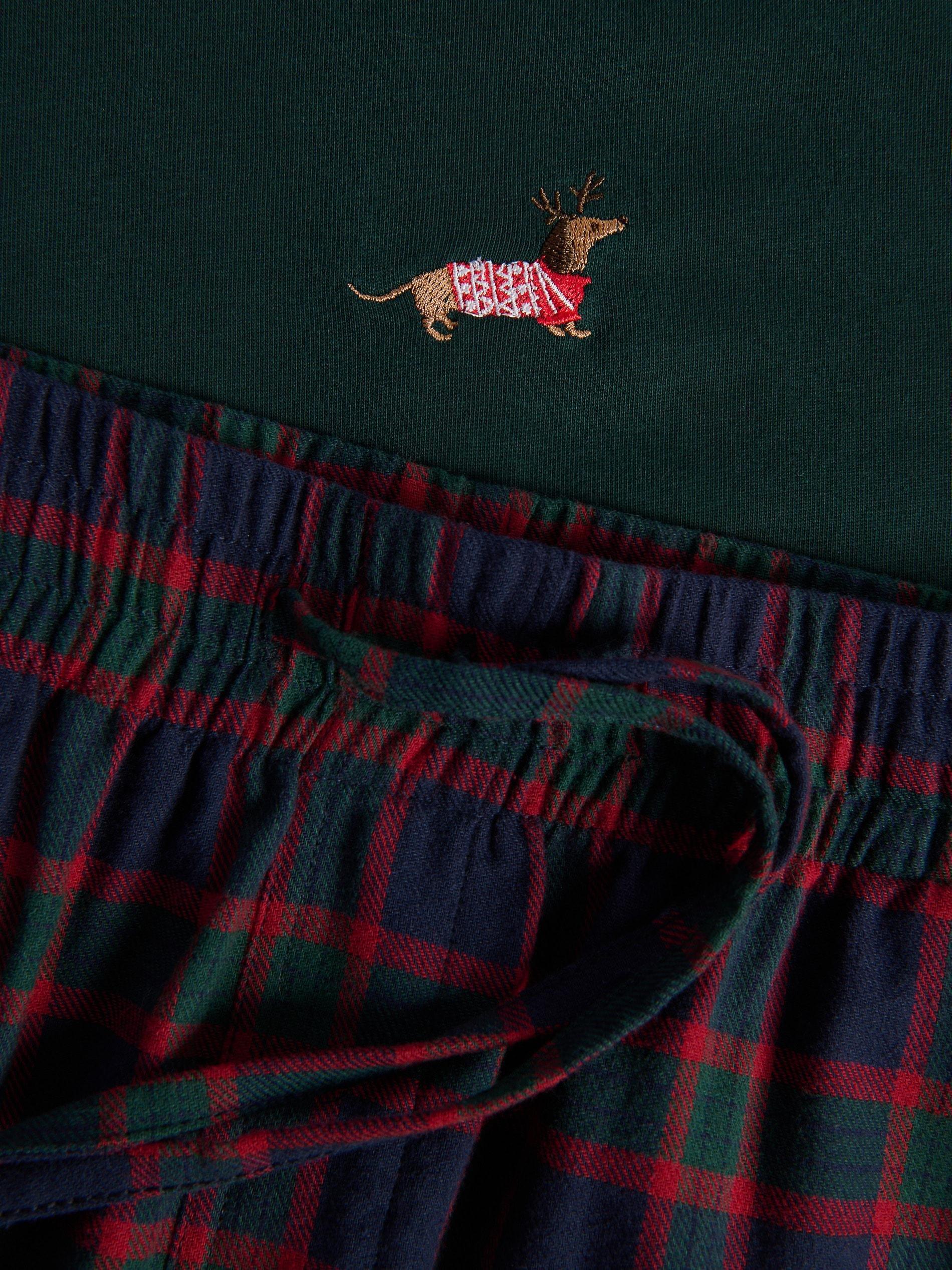 Green Two Piece Pyjama Set With Christmas Motif, Khaki, large image number 1