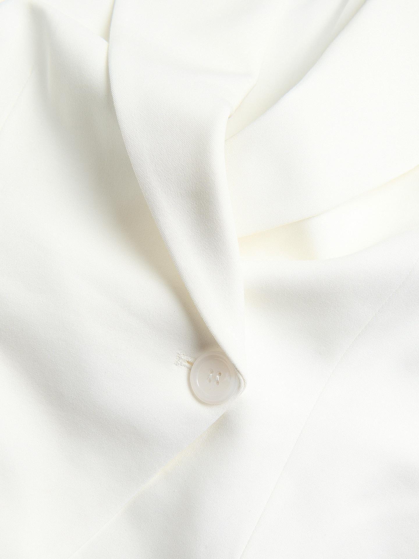 White Cotton Blend Vest, White, medium