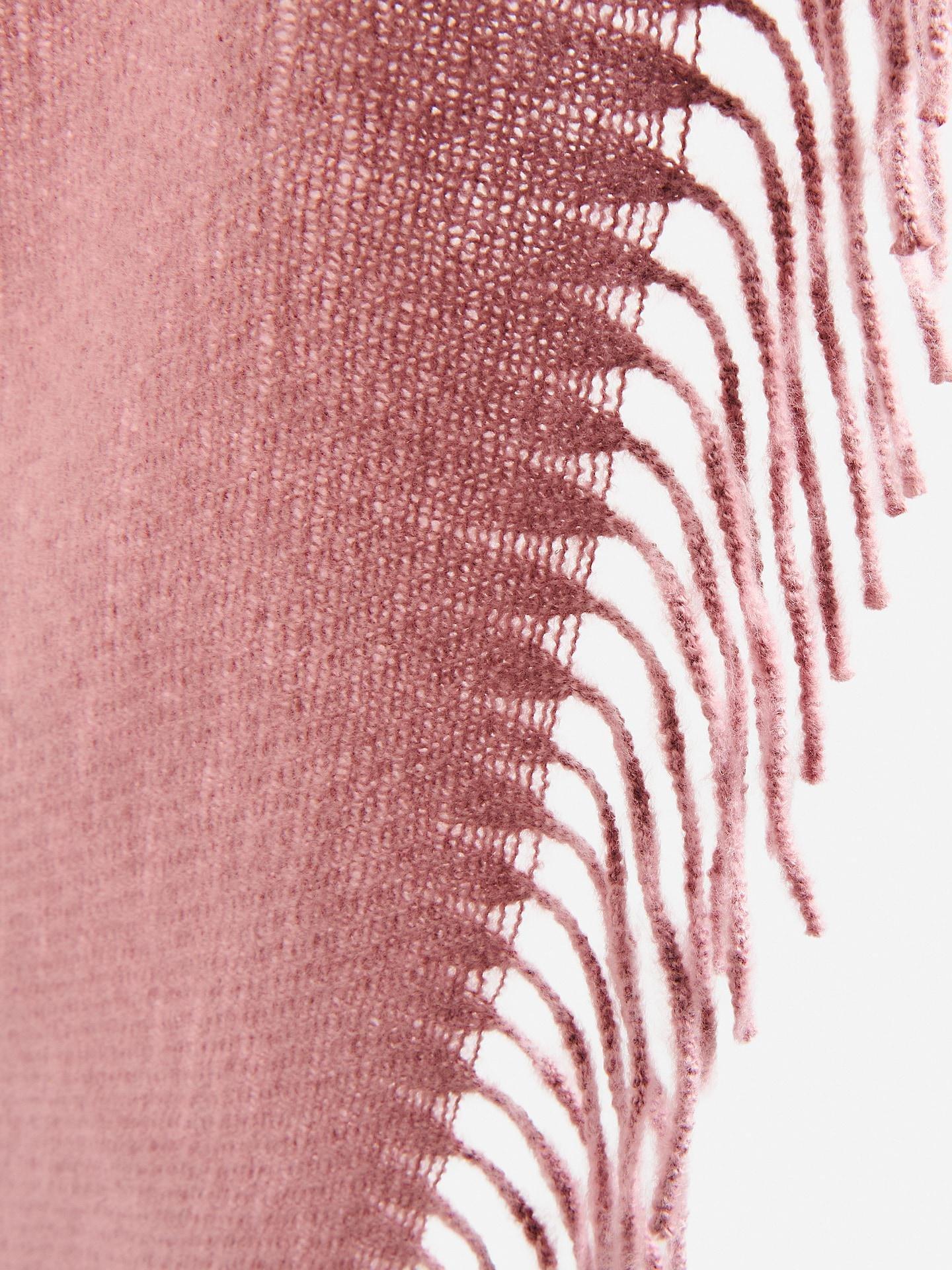 Pink Poncho With Fringes, Pink, large image number 2