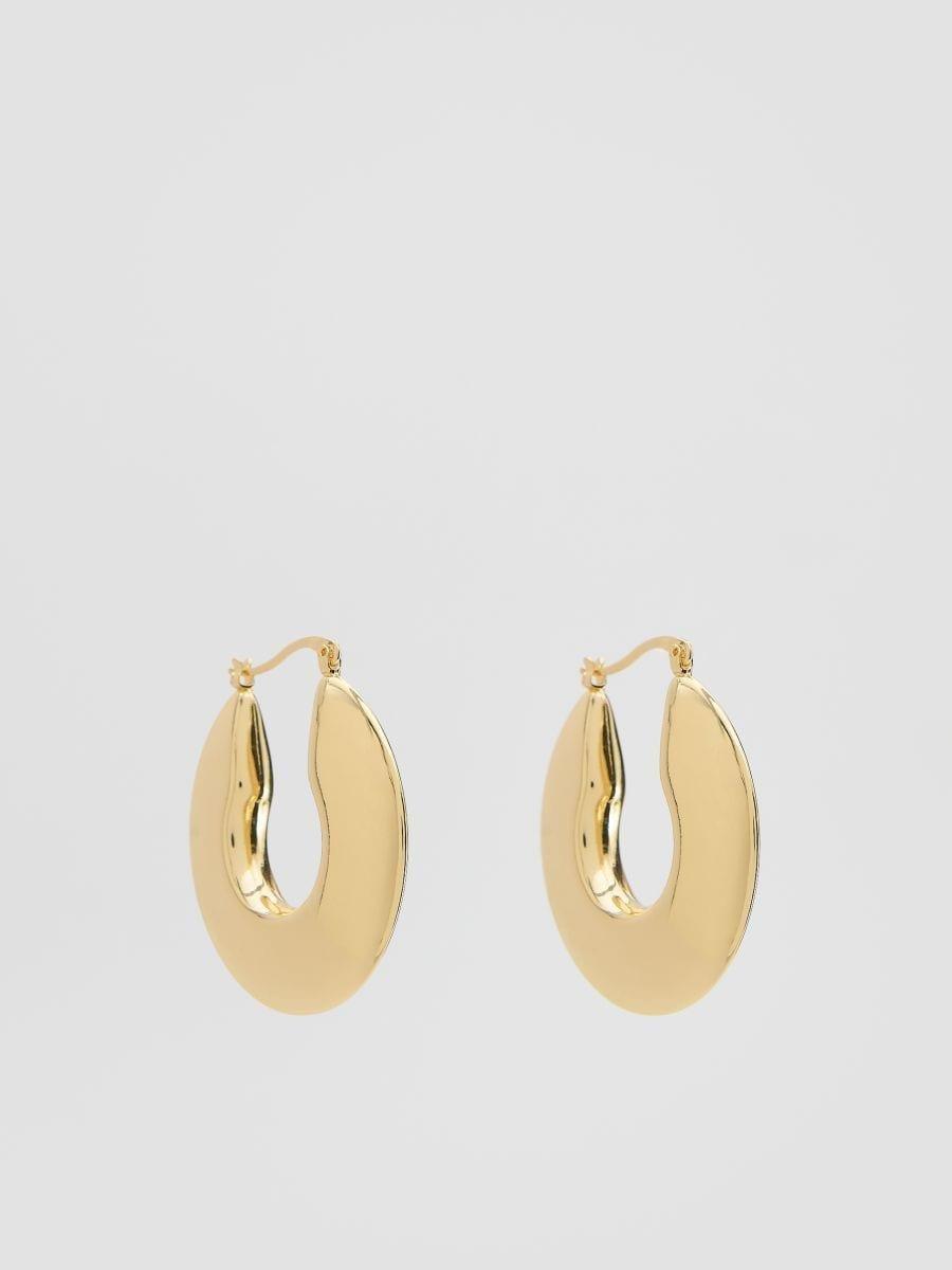 Gold Oval Earrings, , medium