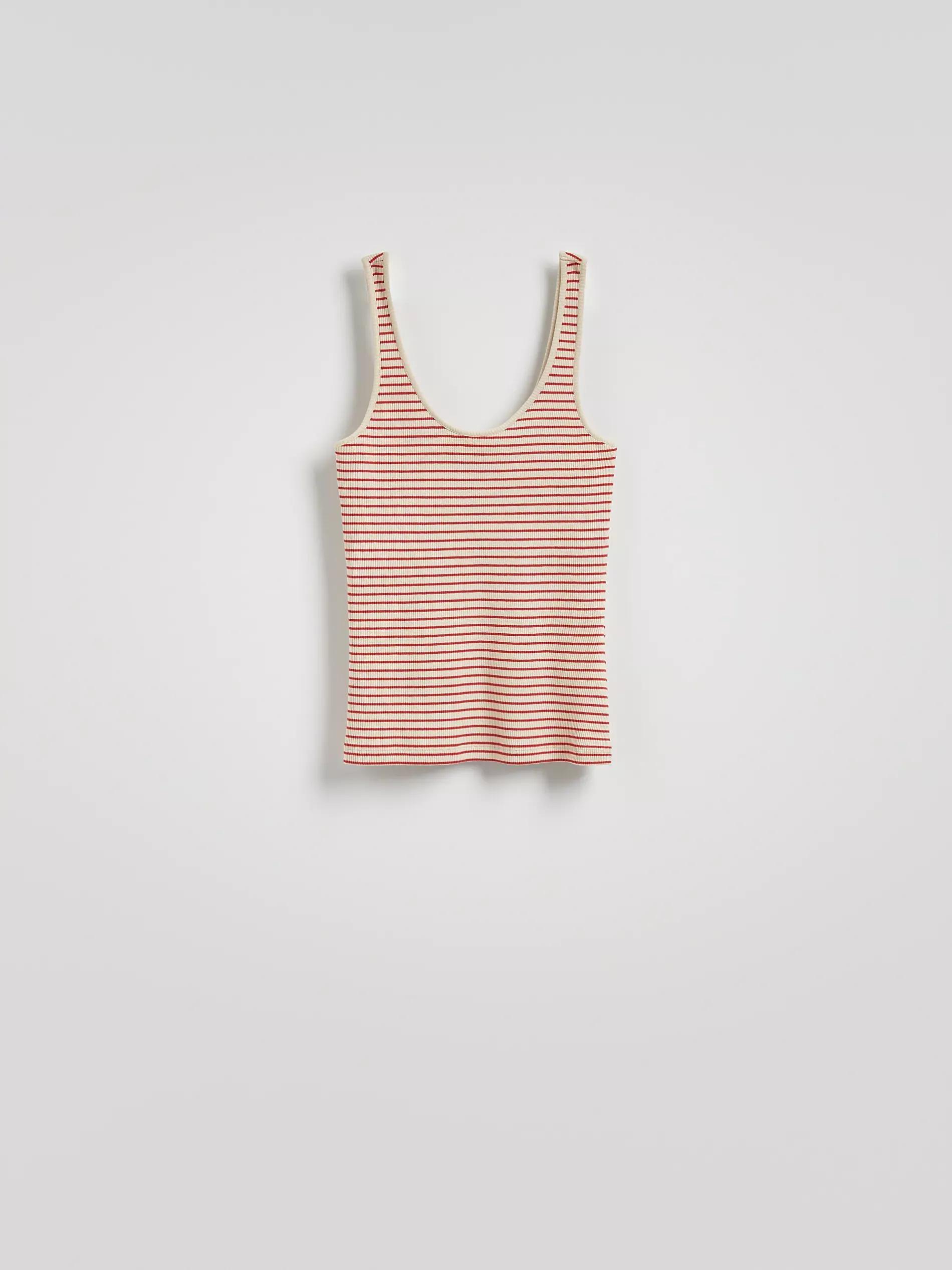 Red Stripe Cotton Top, , large image number 4