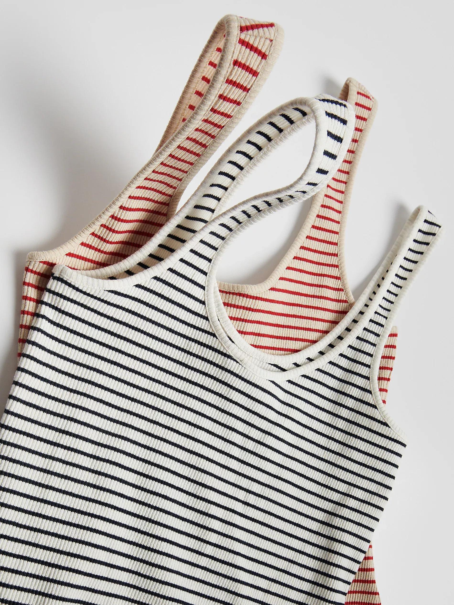 Red Stripe Cotton Top, , large image number 5