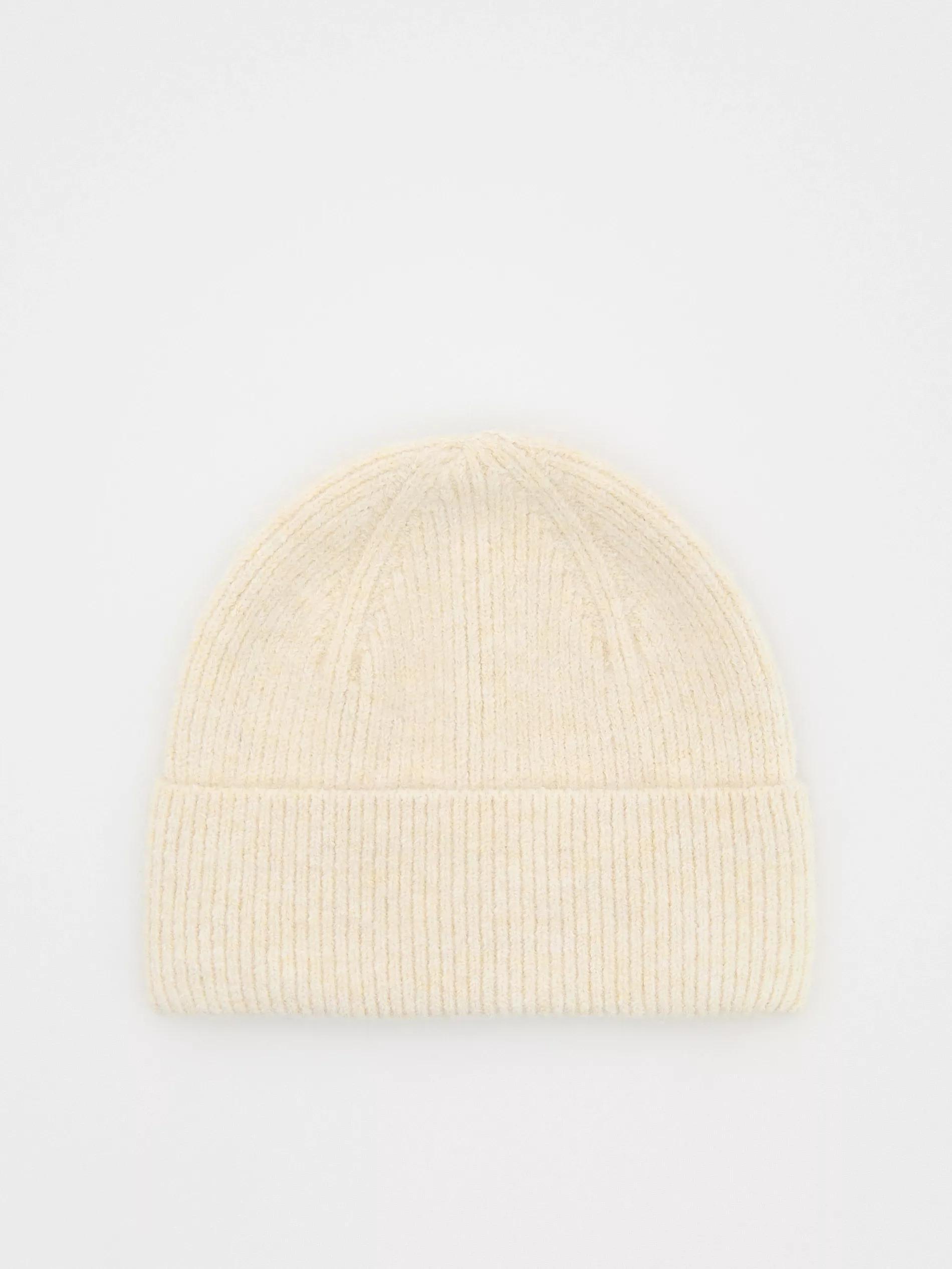 Beige Beanie Hat, Ivory, medium