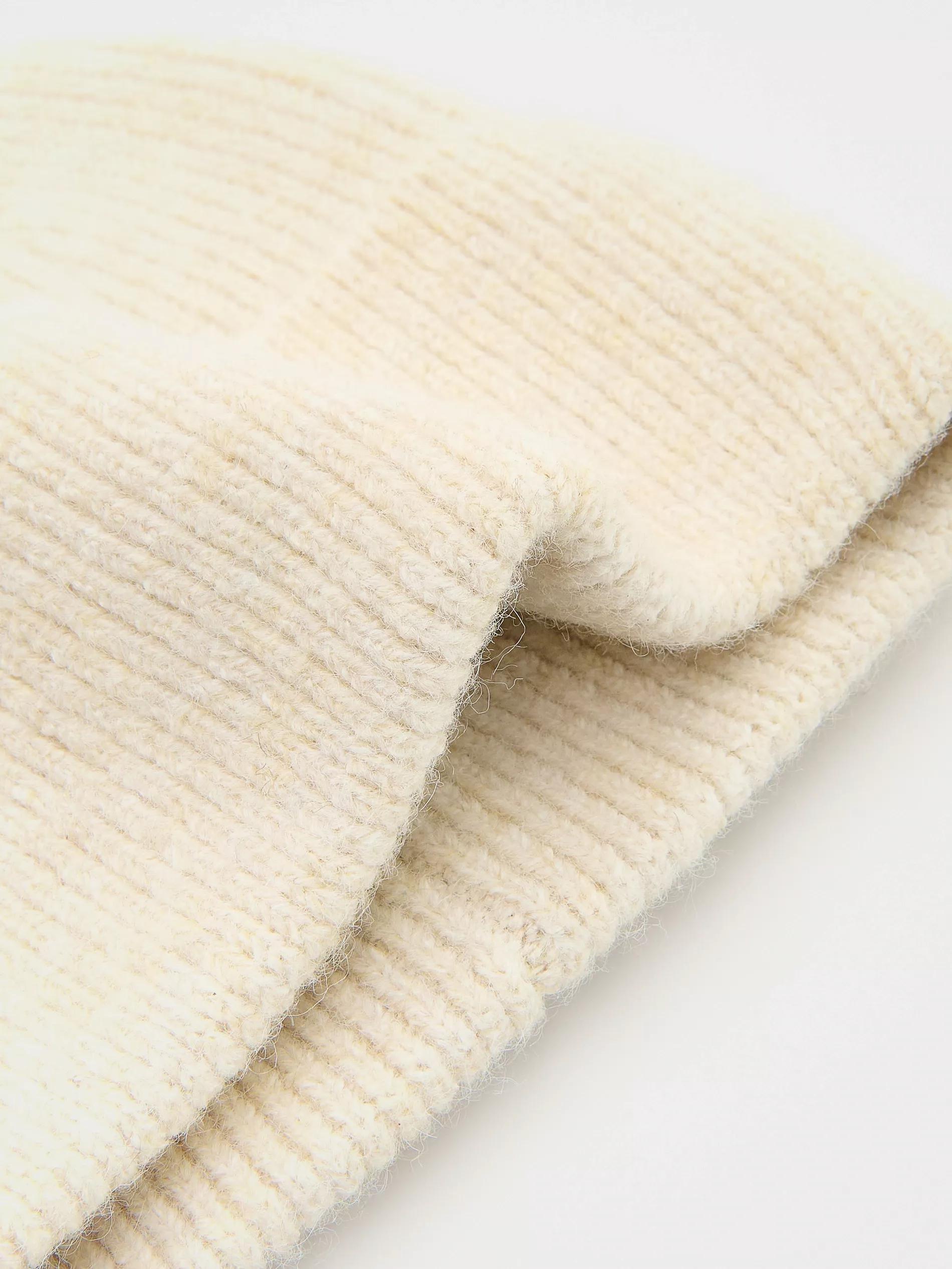 Beige Beanie Hat, Ivory, medium