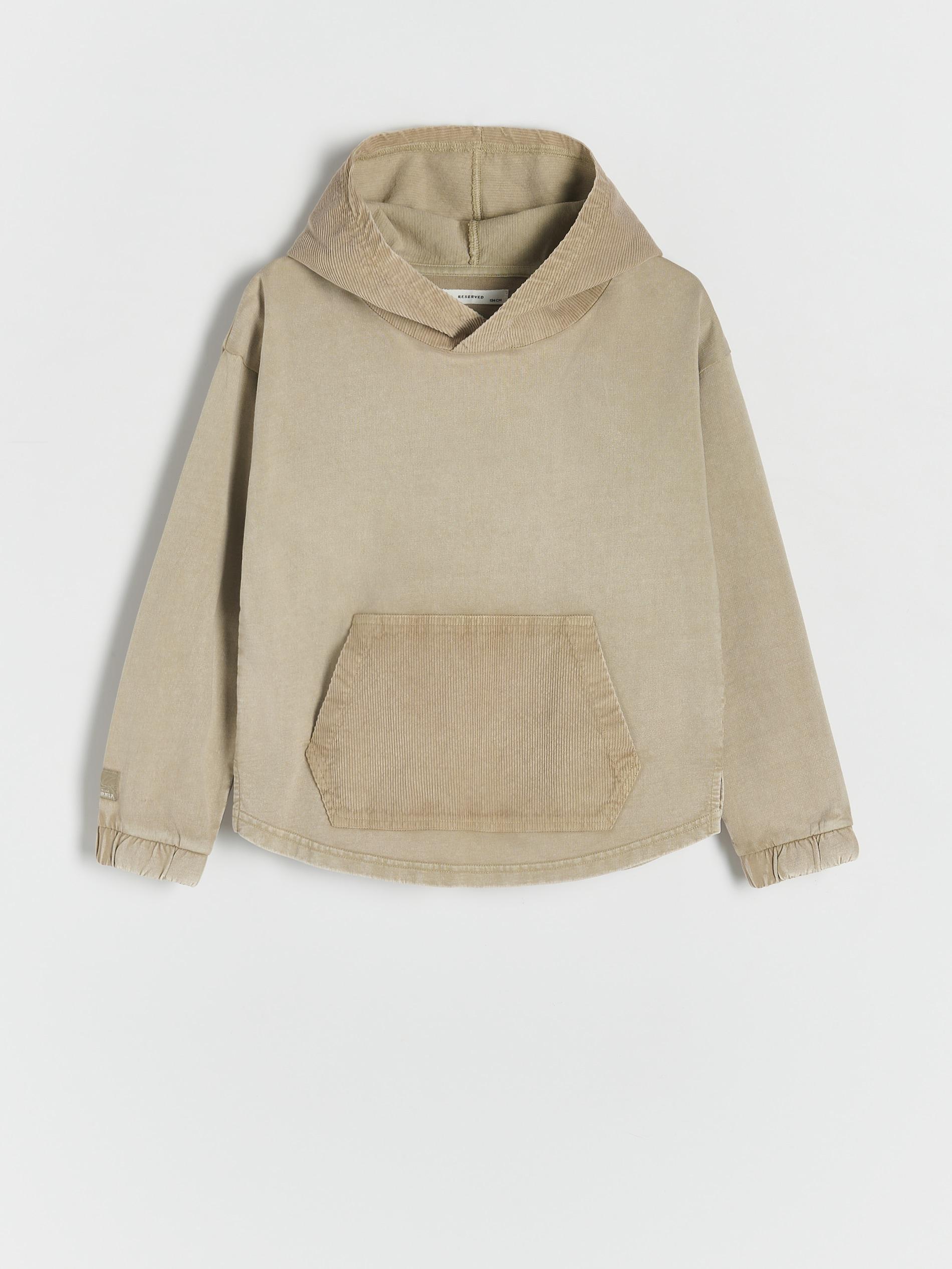 Beige Long-Sleeved Shirt With Hood, , large image number 2