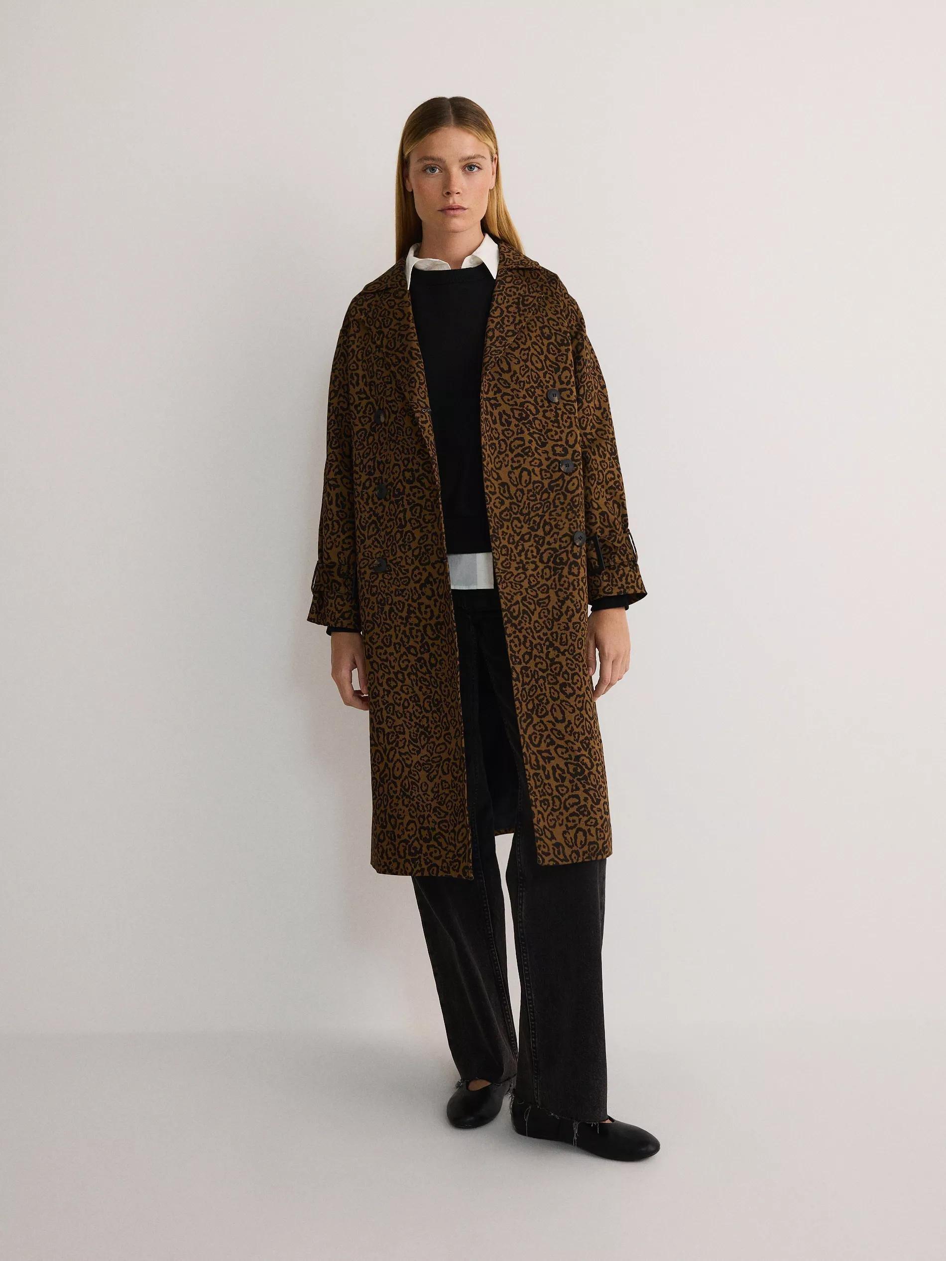 Multicolour Cotton Trench Coat With Belt, , large image number 2