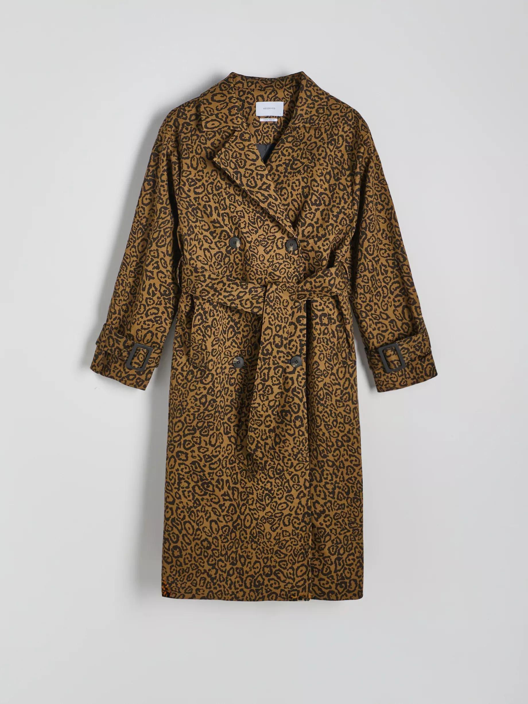 Multicolour Cotton Trench Coat With Belt, , large image number 4