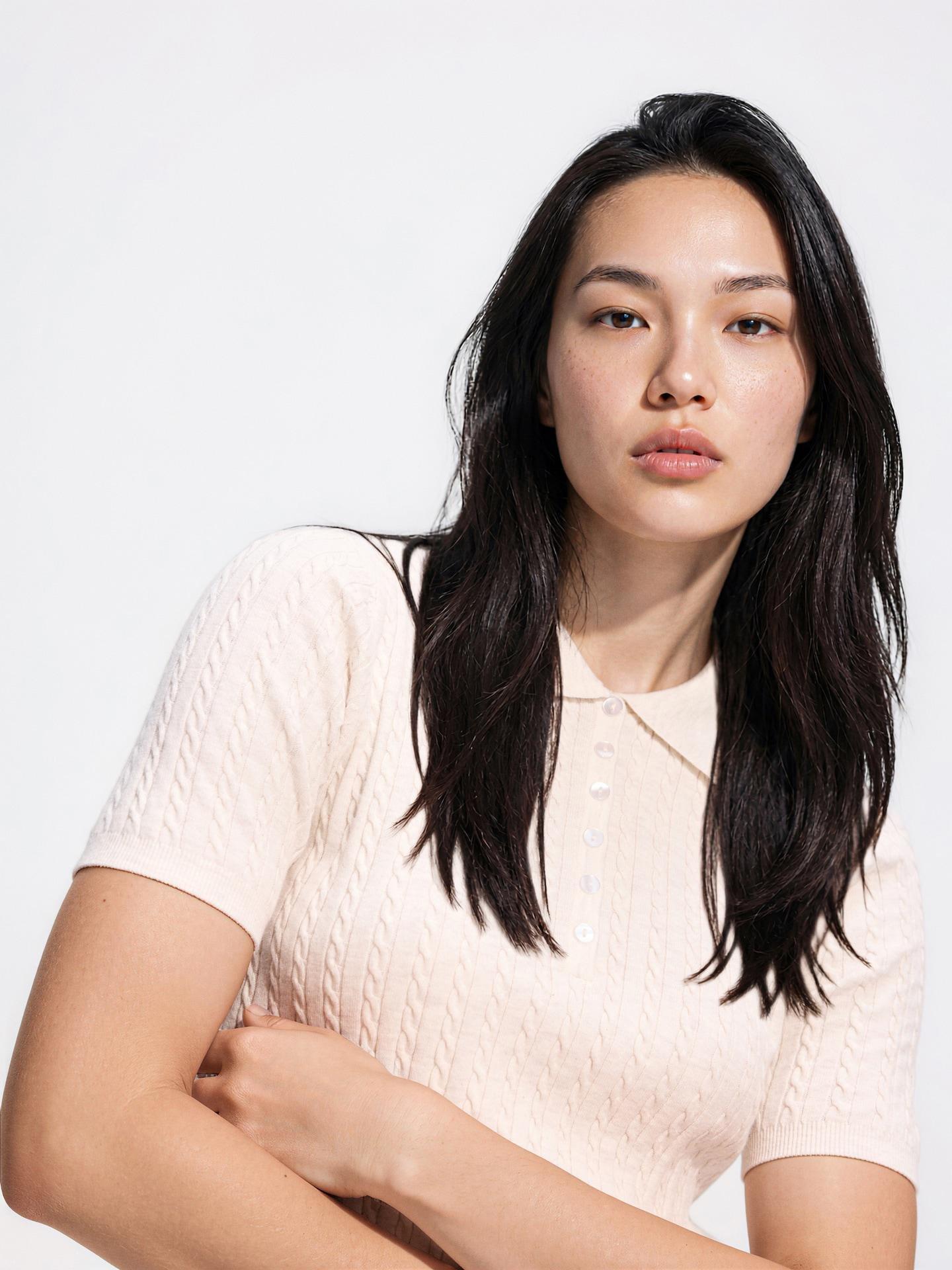 Beige Short Sleeve Jumper, Ivory, medium