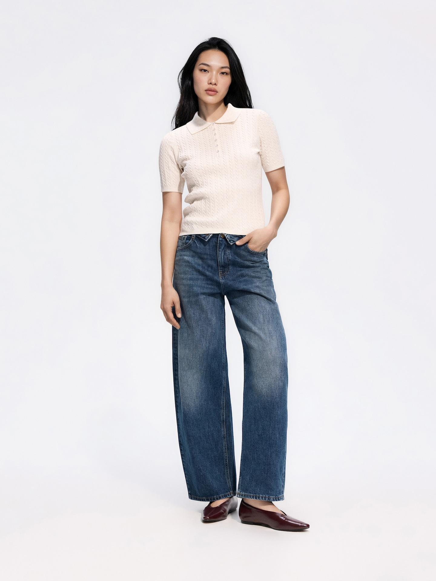 Beige Short Sleeve Jumper, Ivory, medium