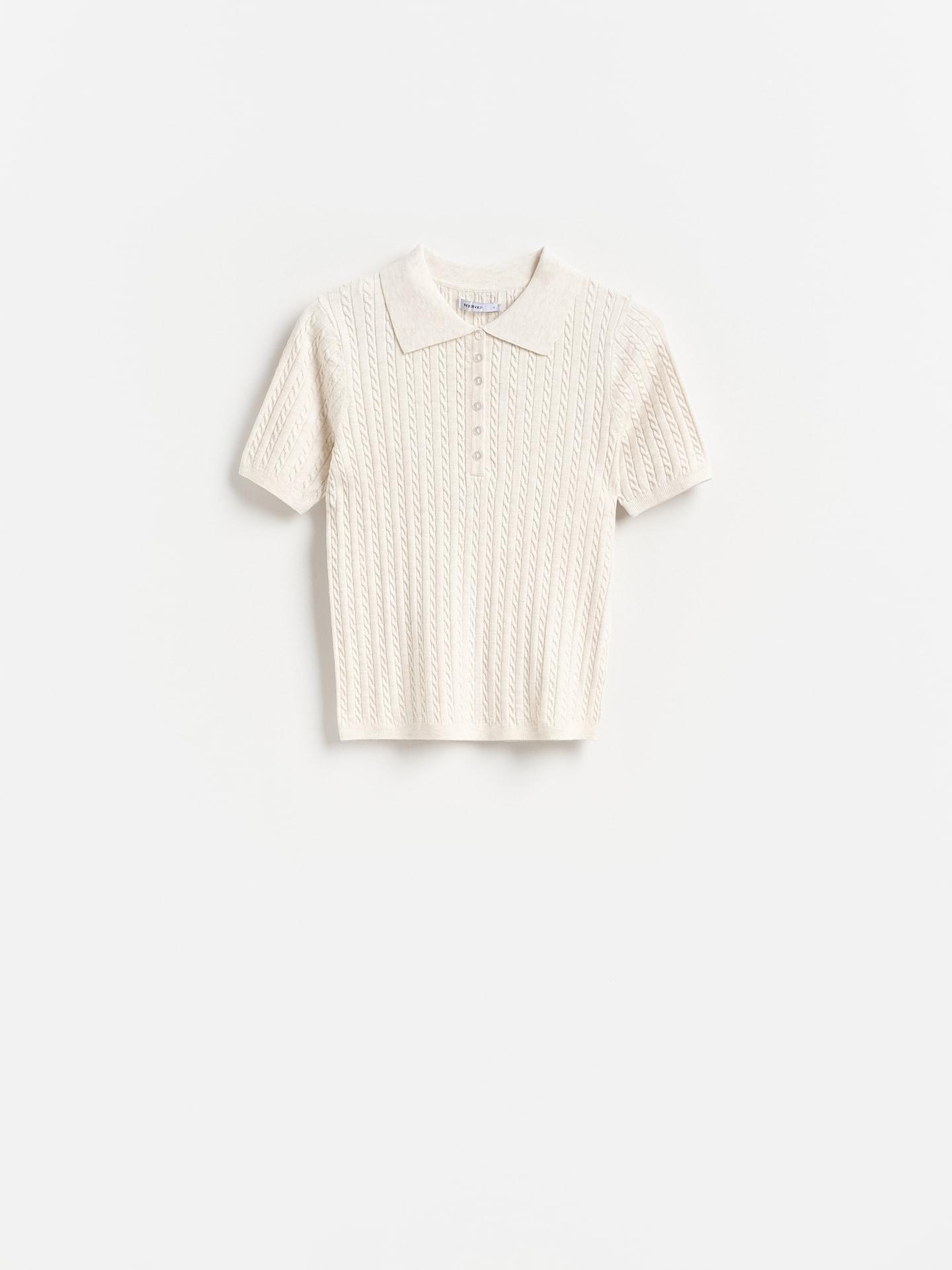 Beige Short Sleeve Jumper, Ivory, large image number 3