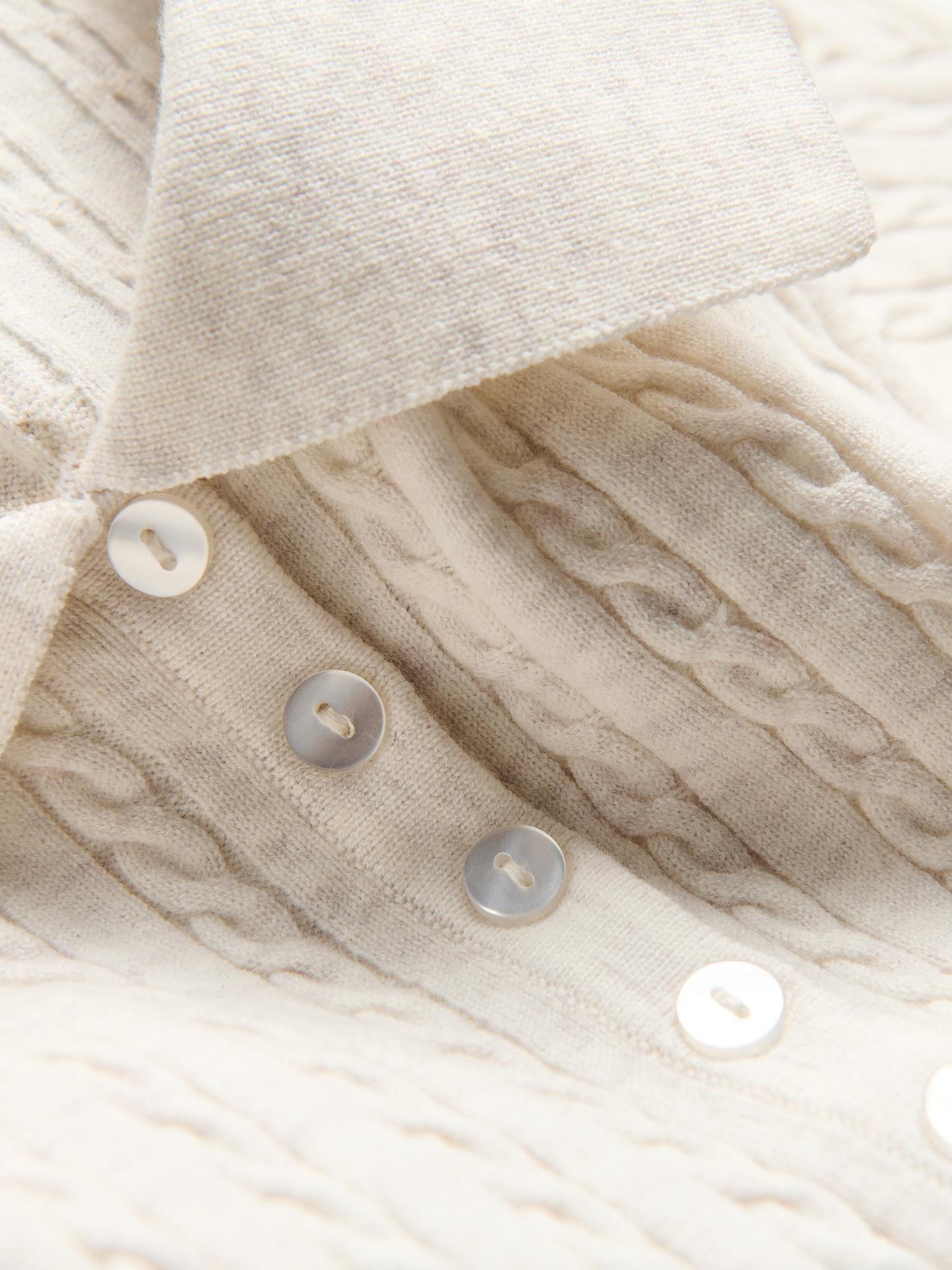 Beige Short Sleeve Jumper, Ivory, large image number 4
