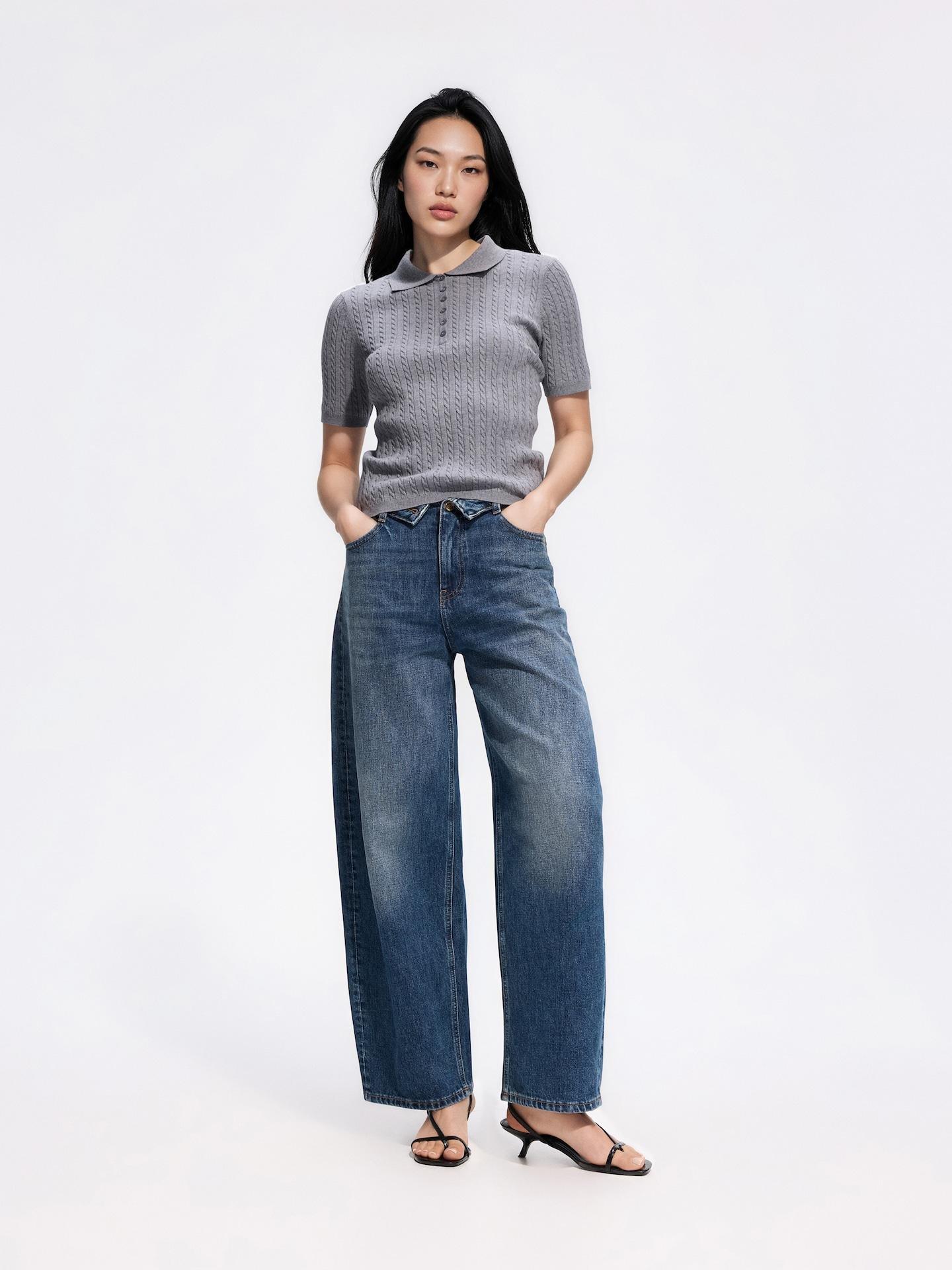 Grey Short Sleeve Jumper, Grey, medium
