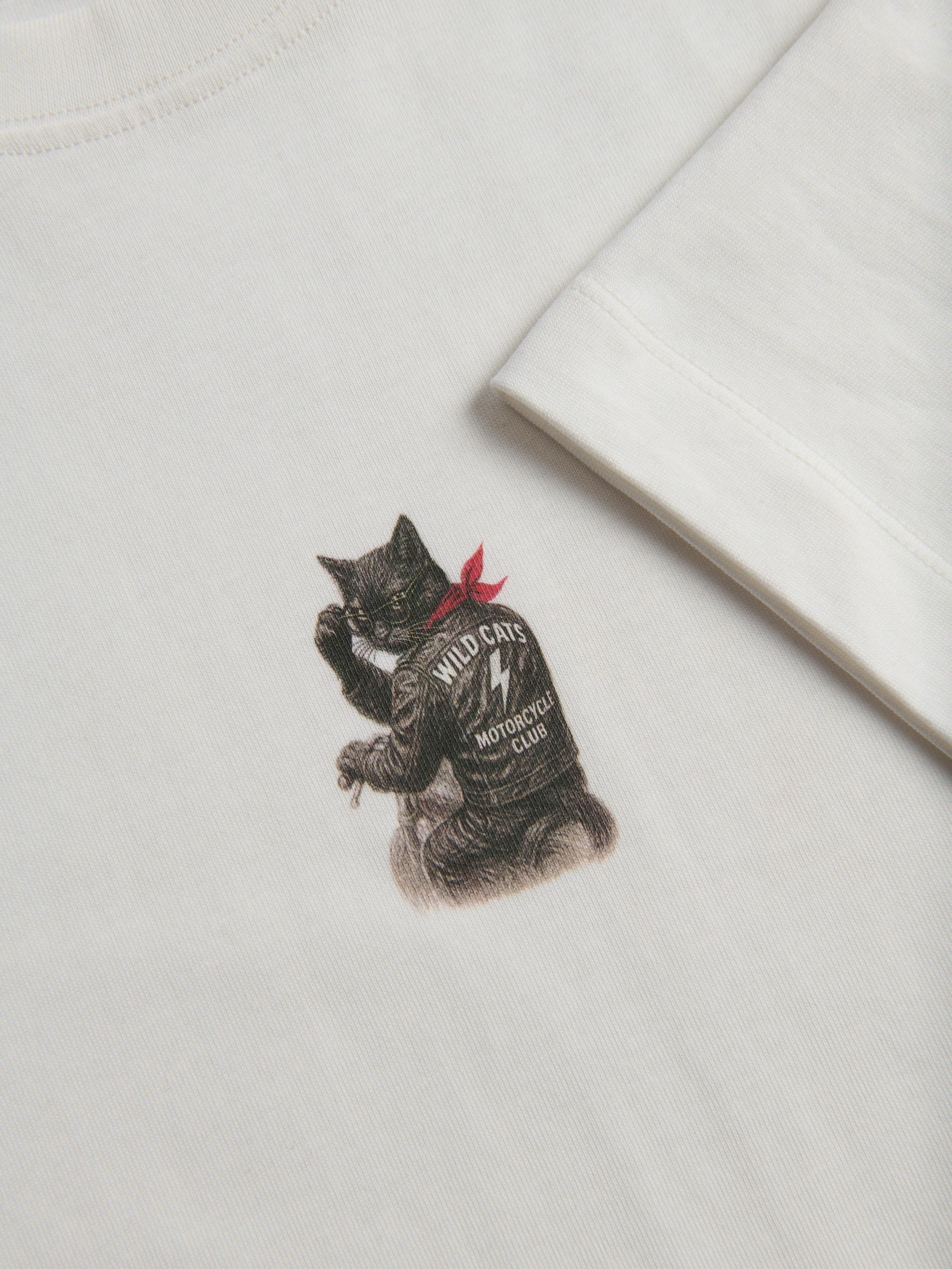 White Comfort Fit T-Shirt With Print, White, large image number 5