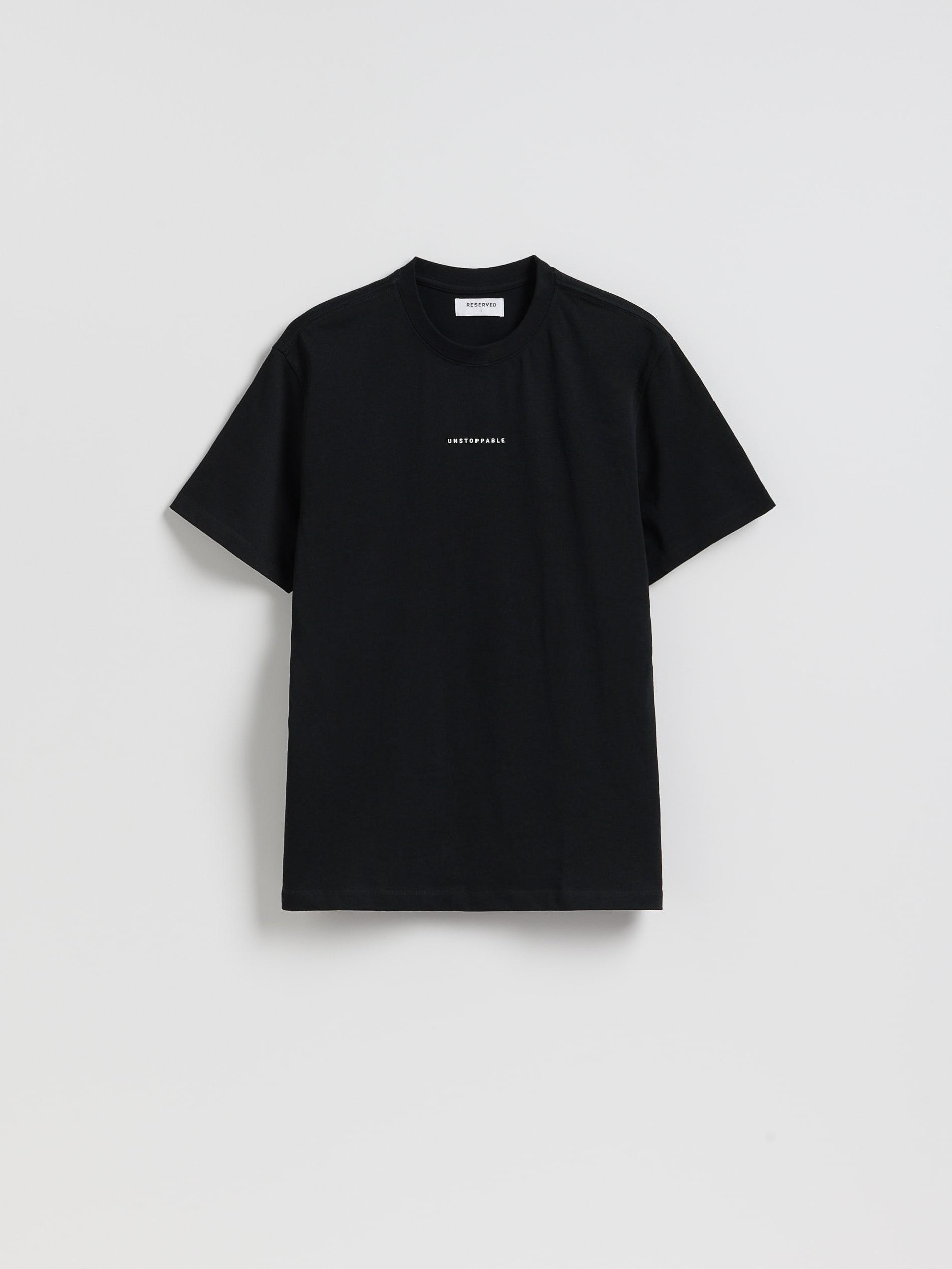 Black Comfort Fit T-Shirt With Print, Black, large image number 5
