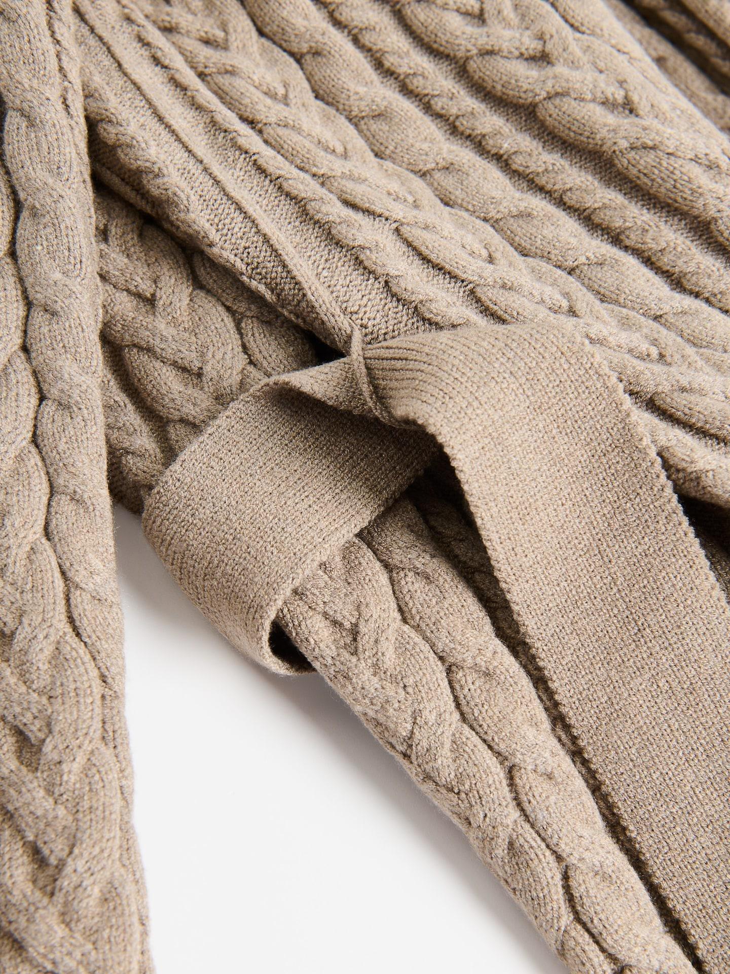 Brown Cardigan With Tie-Waist, 7401_84M, medium