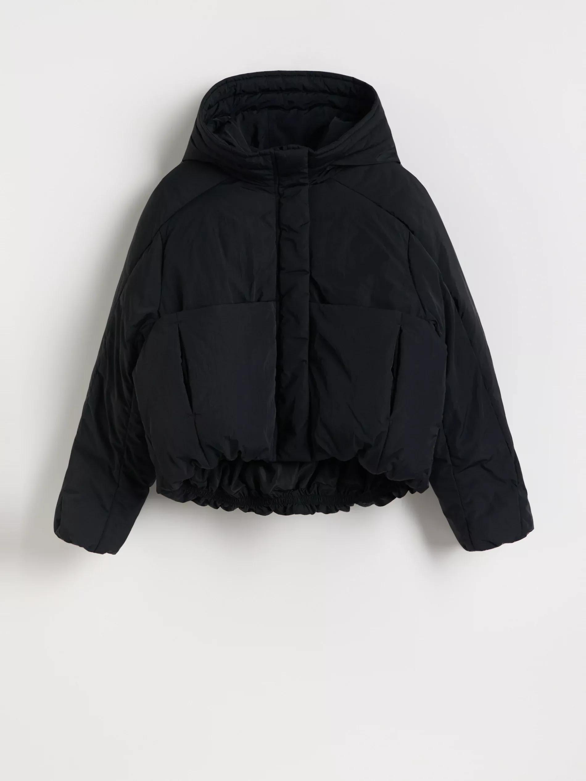 Black Short Jacket With Hood, , large image number 0