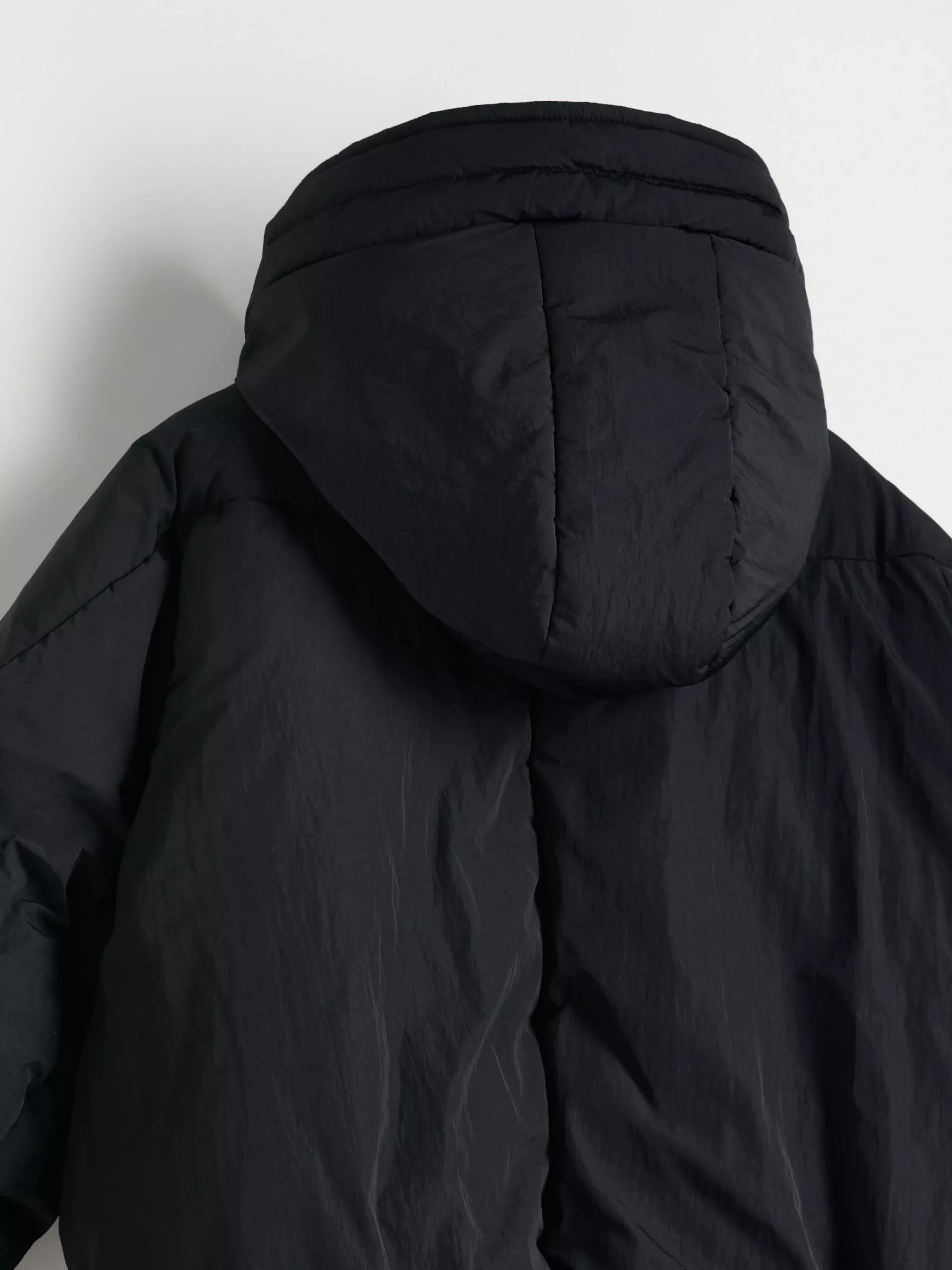 Black Short Jacket With Hood, , large image number 2