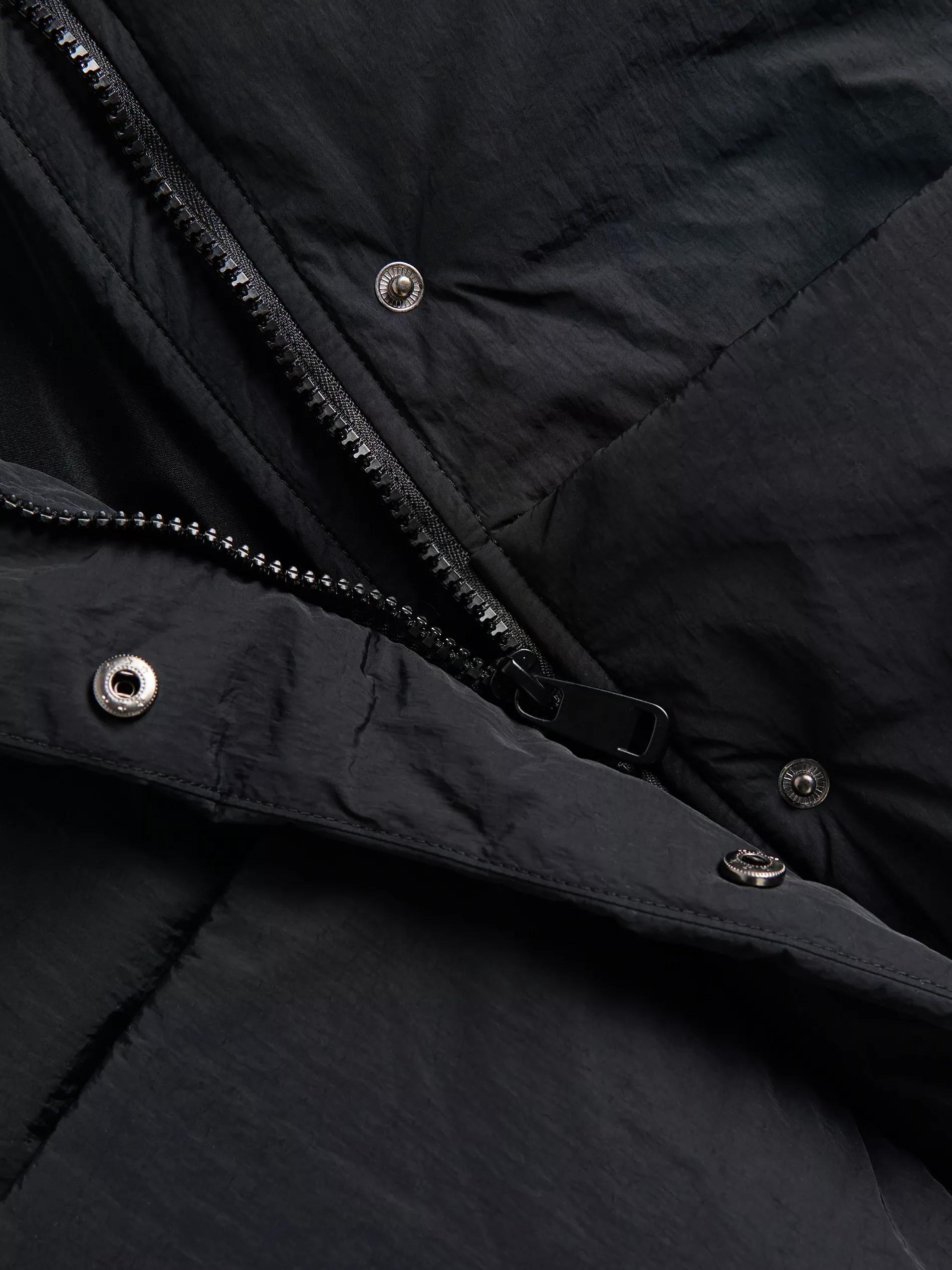 Black Short Jacket With Hood, , large image number 5