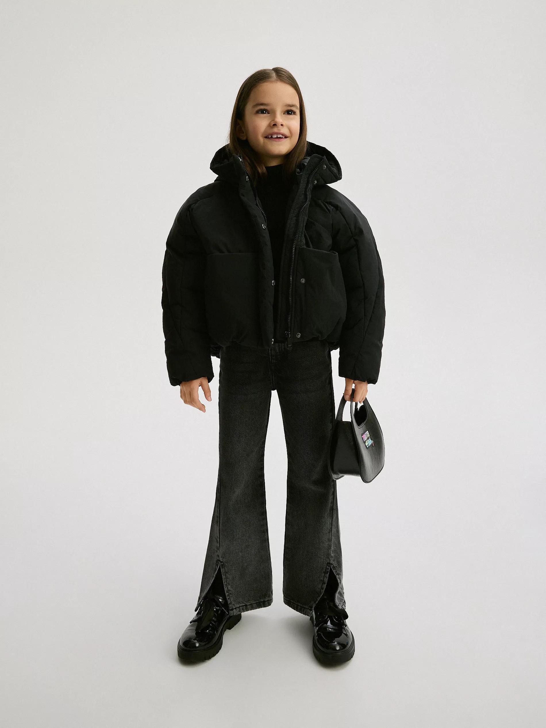 Black Short Jacket With Hood, , large image number 9