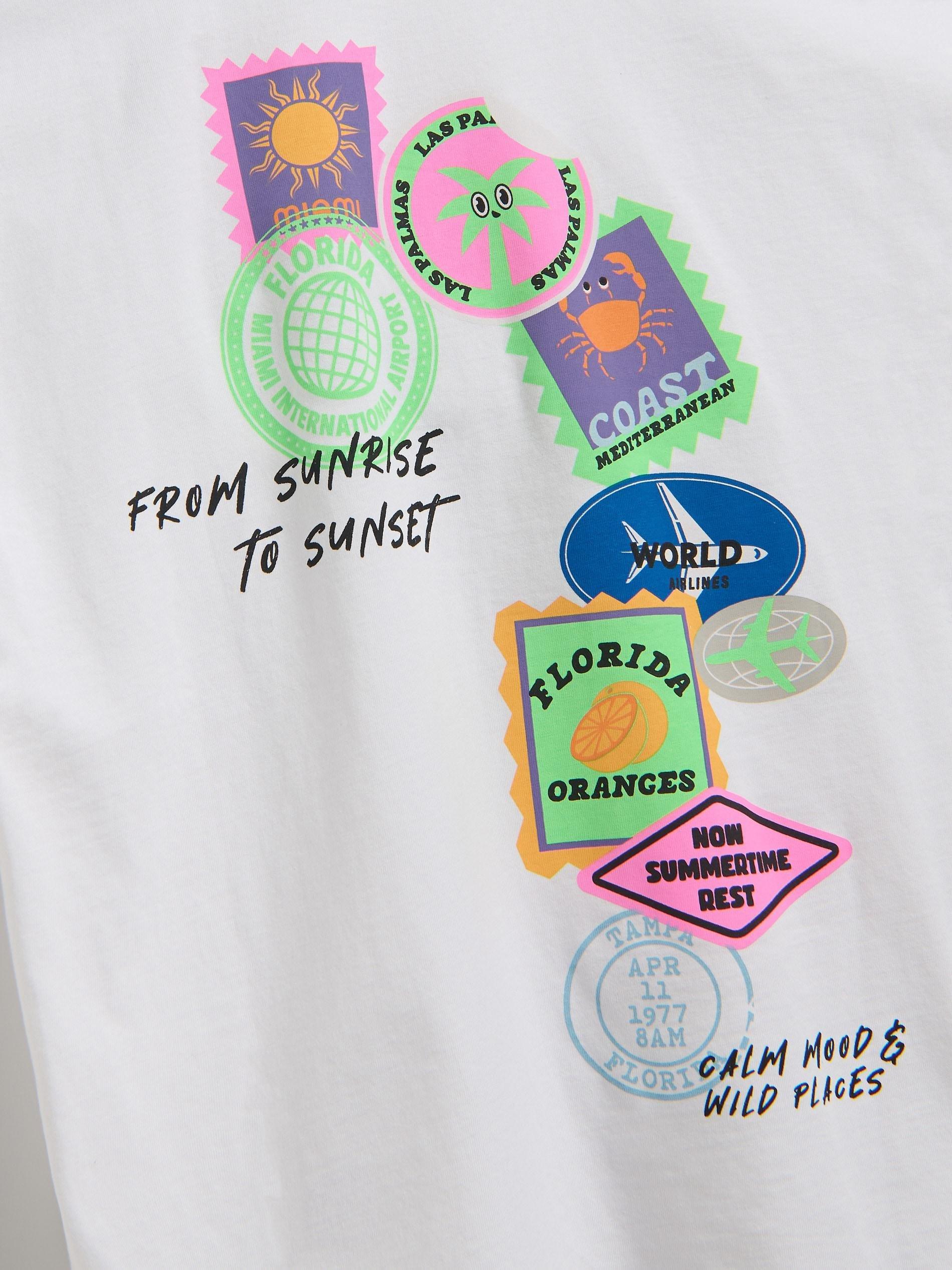 Cream Cotton T-Shirt, Ivory, large image number 1