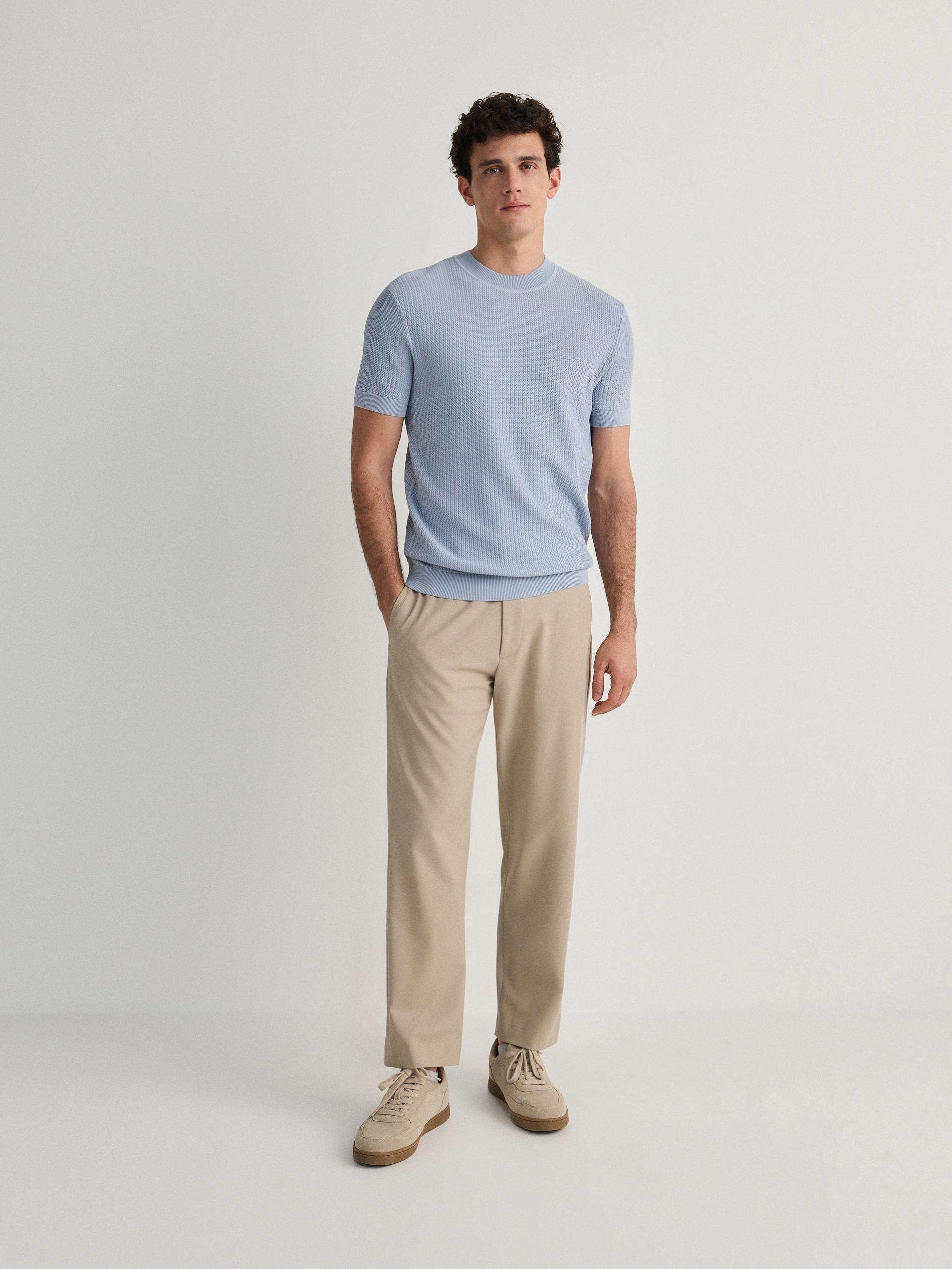 Beige Slim Fit Mens Joggers, , large image number 0