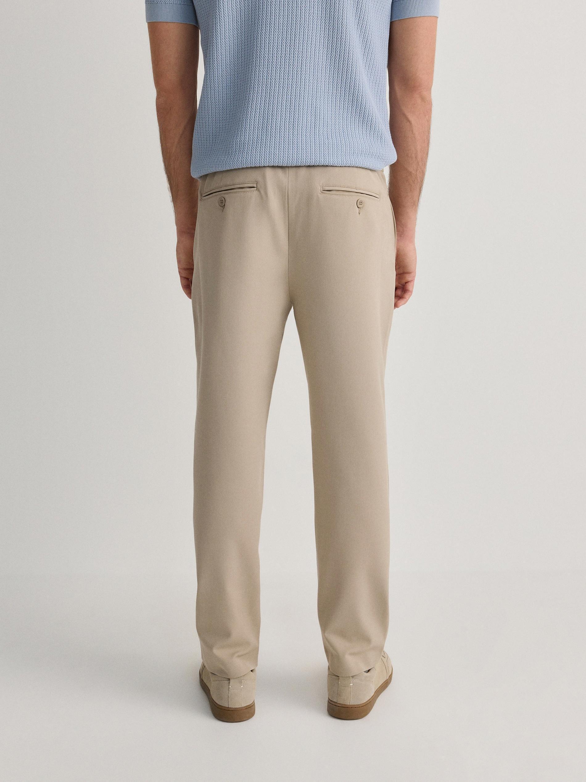 Beige Slim Fit Mens Joggers, , large image number 2