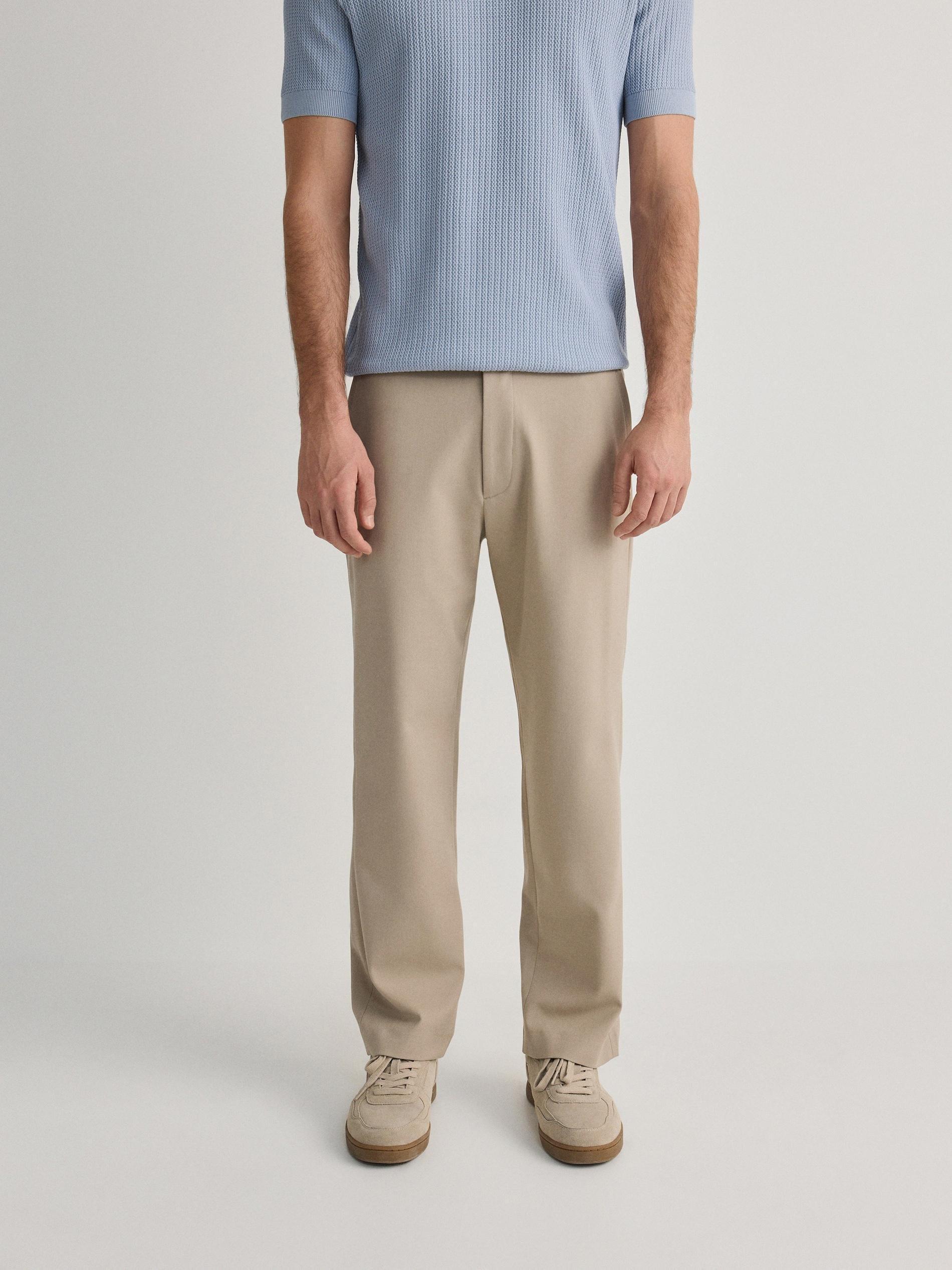 Beige Slim Fit Mens Joggers, , large image number 4