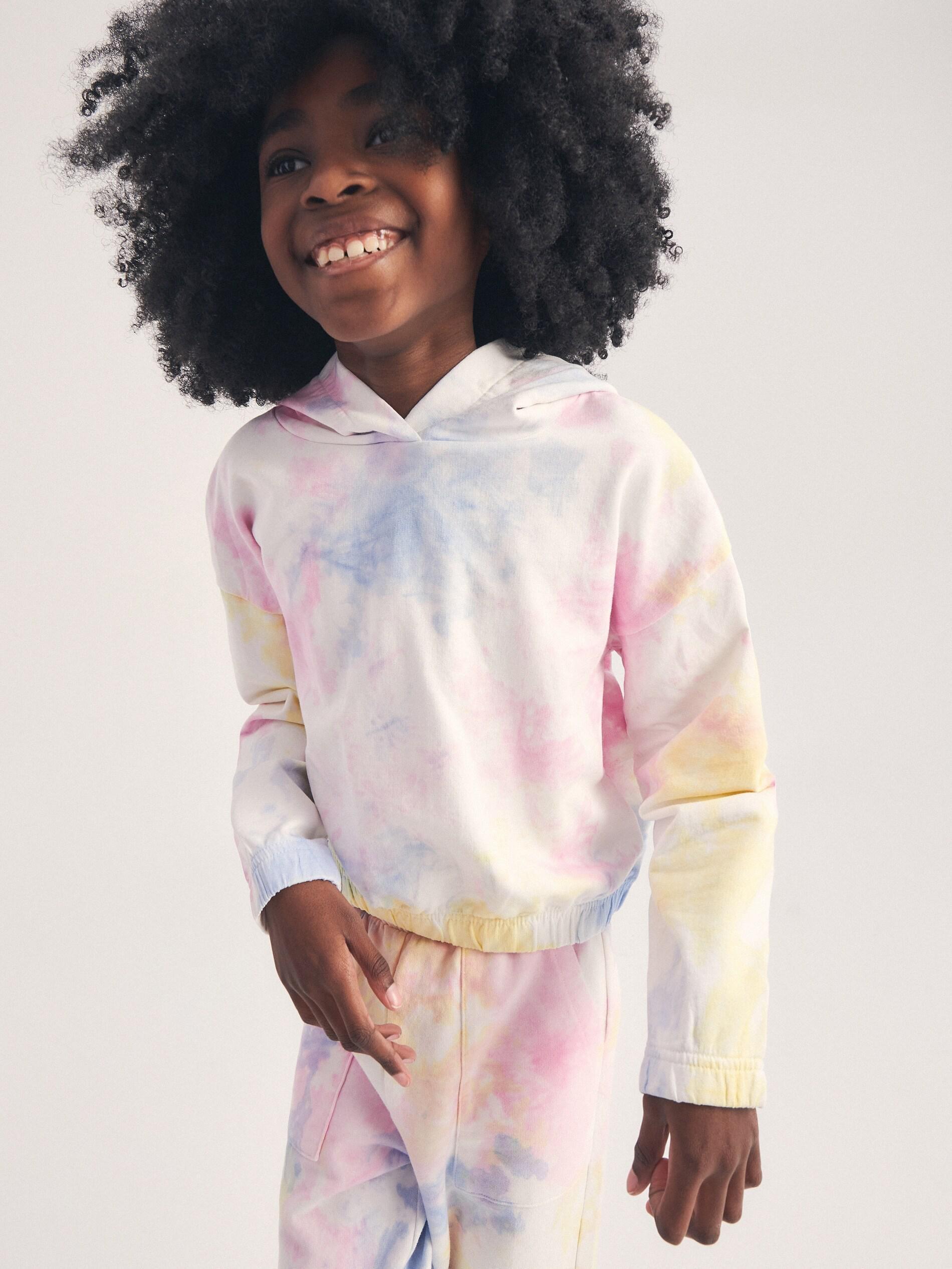 Multicolor Tie Dye Hoodie, Girls, , large image number 0