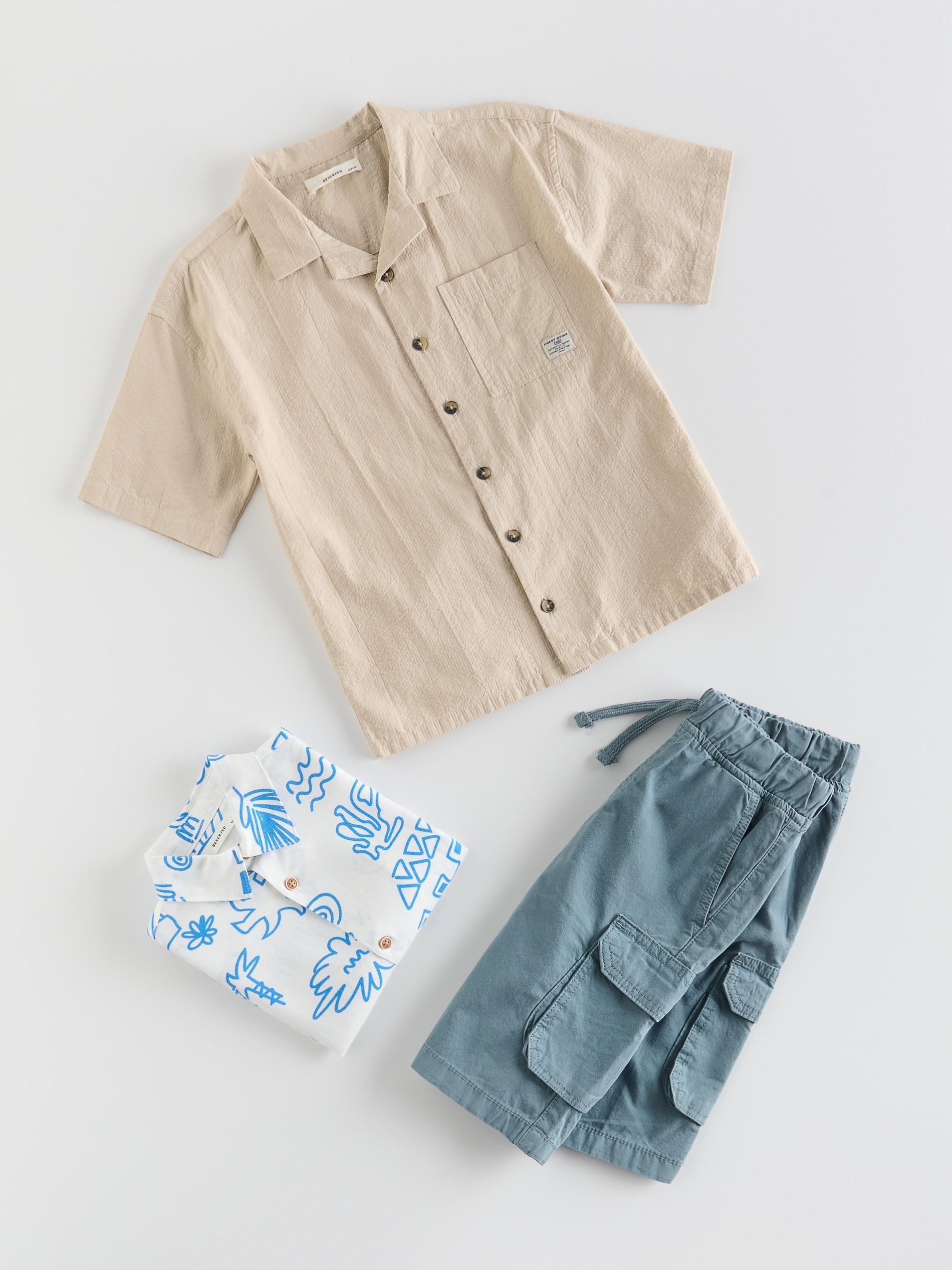 Beige Boys` Shirt, Beige, medium