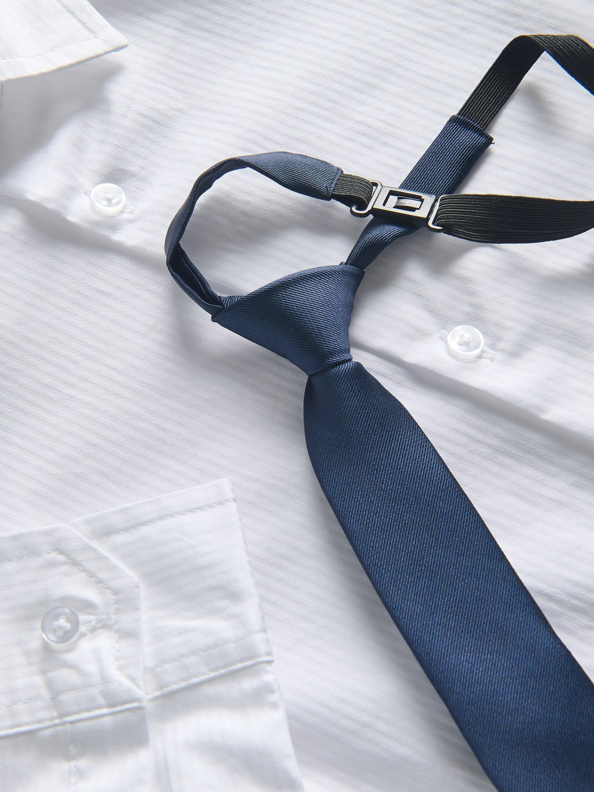 قميص أنيق مع رباط أبيض, White, medium