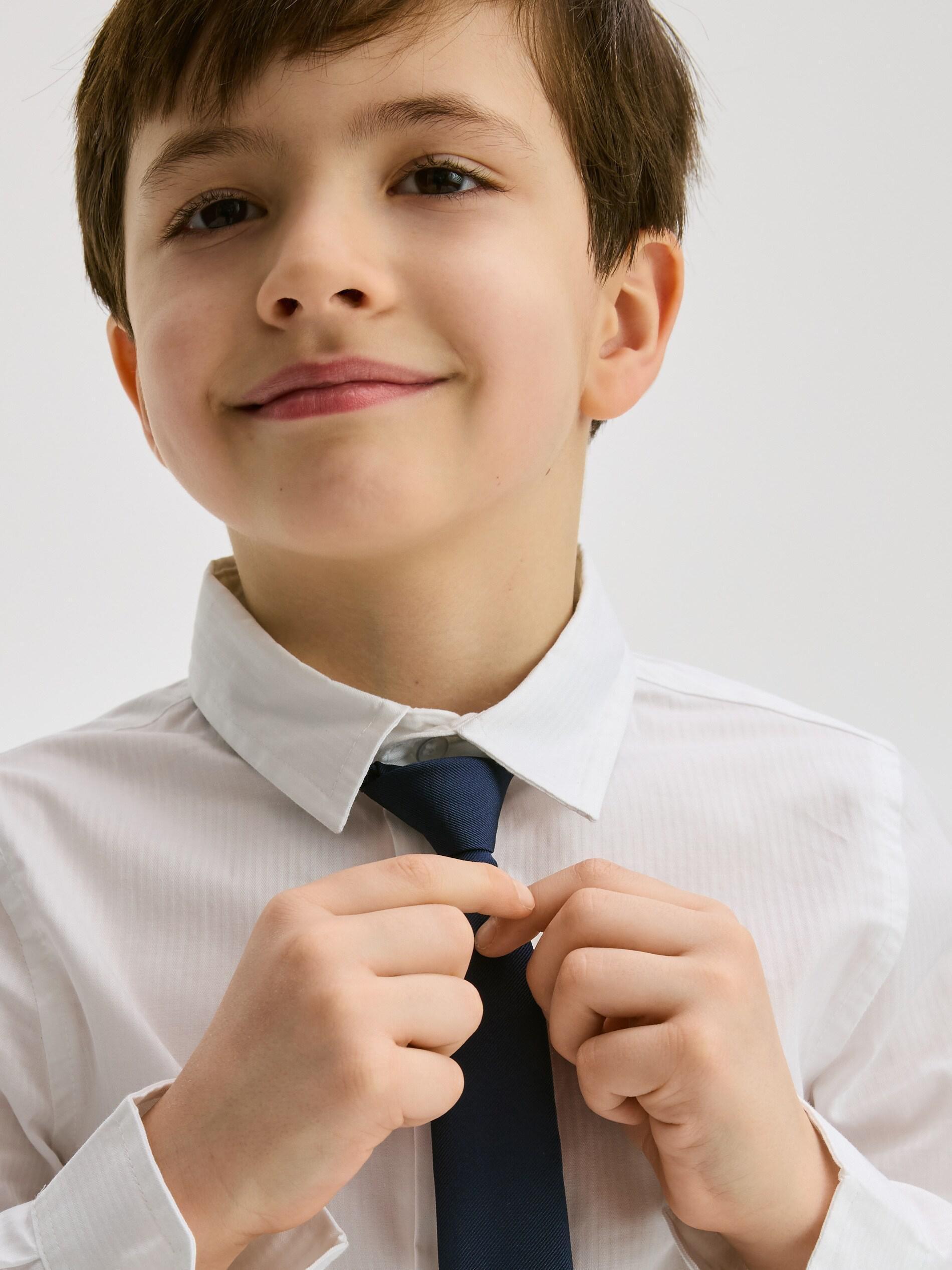 قميص أنيق مع رباط أبيض, White, large image number 3