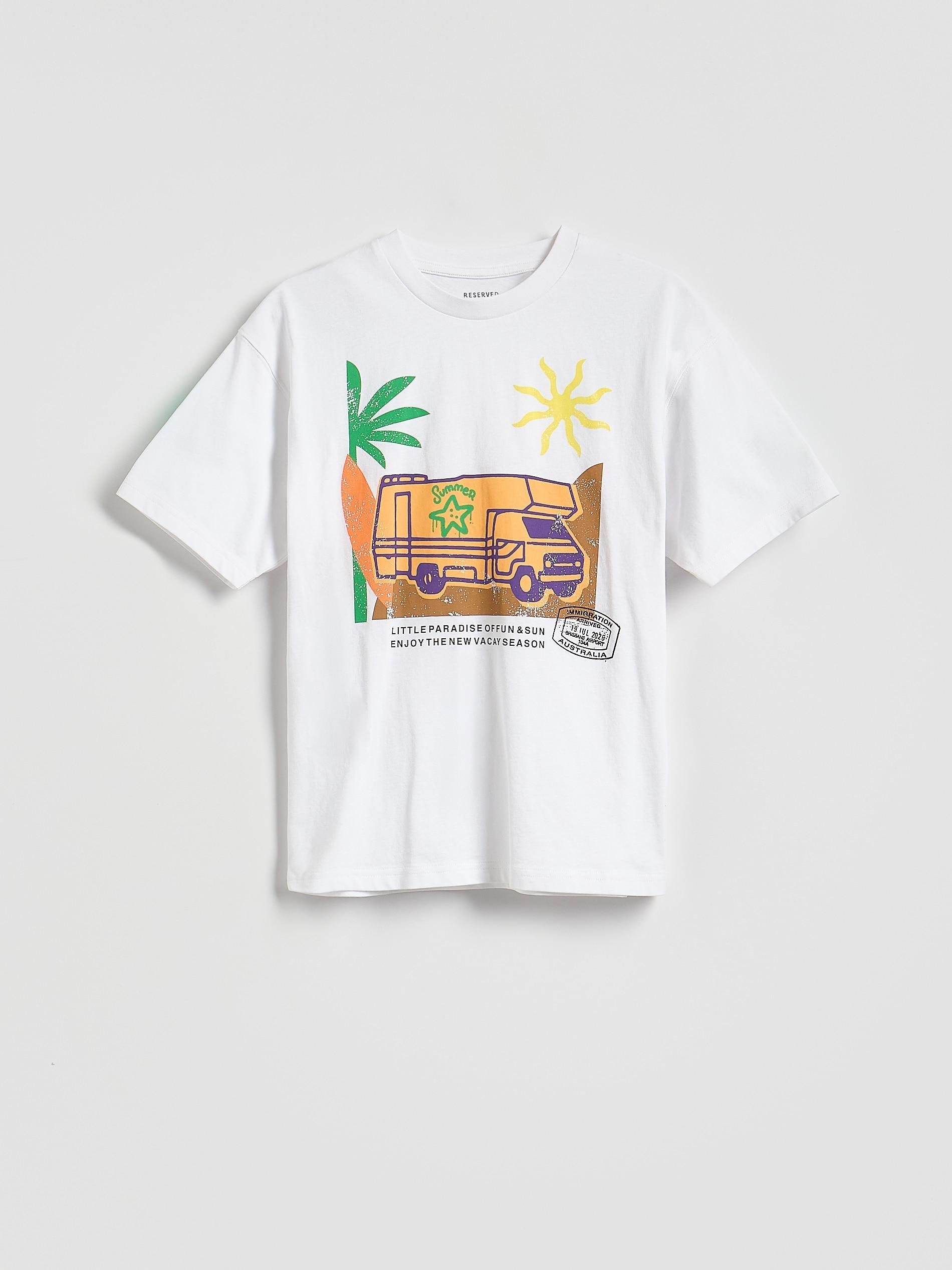 Cream T-Shirt With Print, Ivory, large image number 1