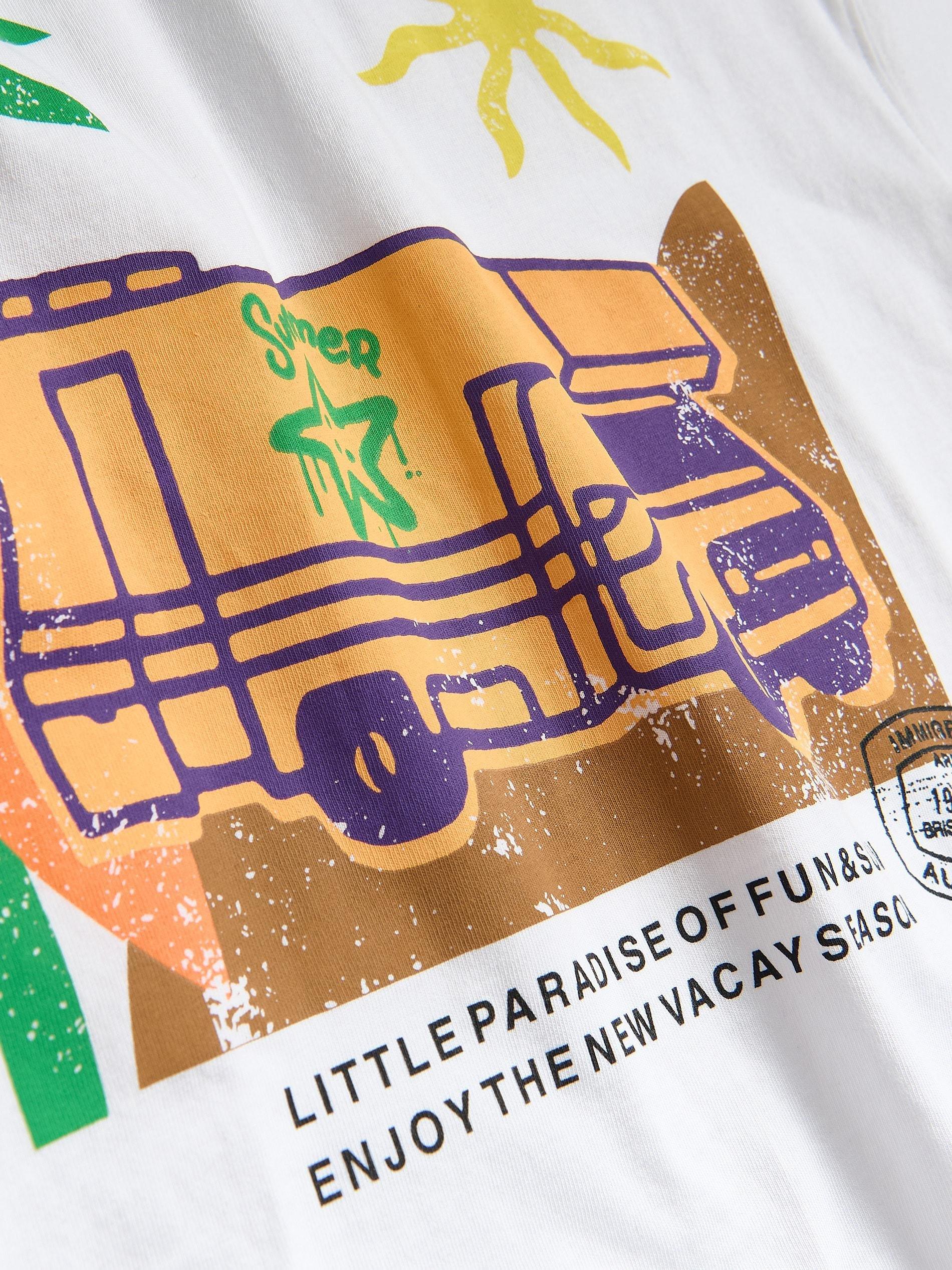Cream T-Shirt With Print, Ivory, large image number 2