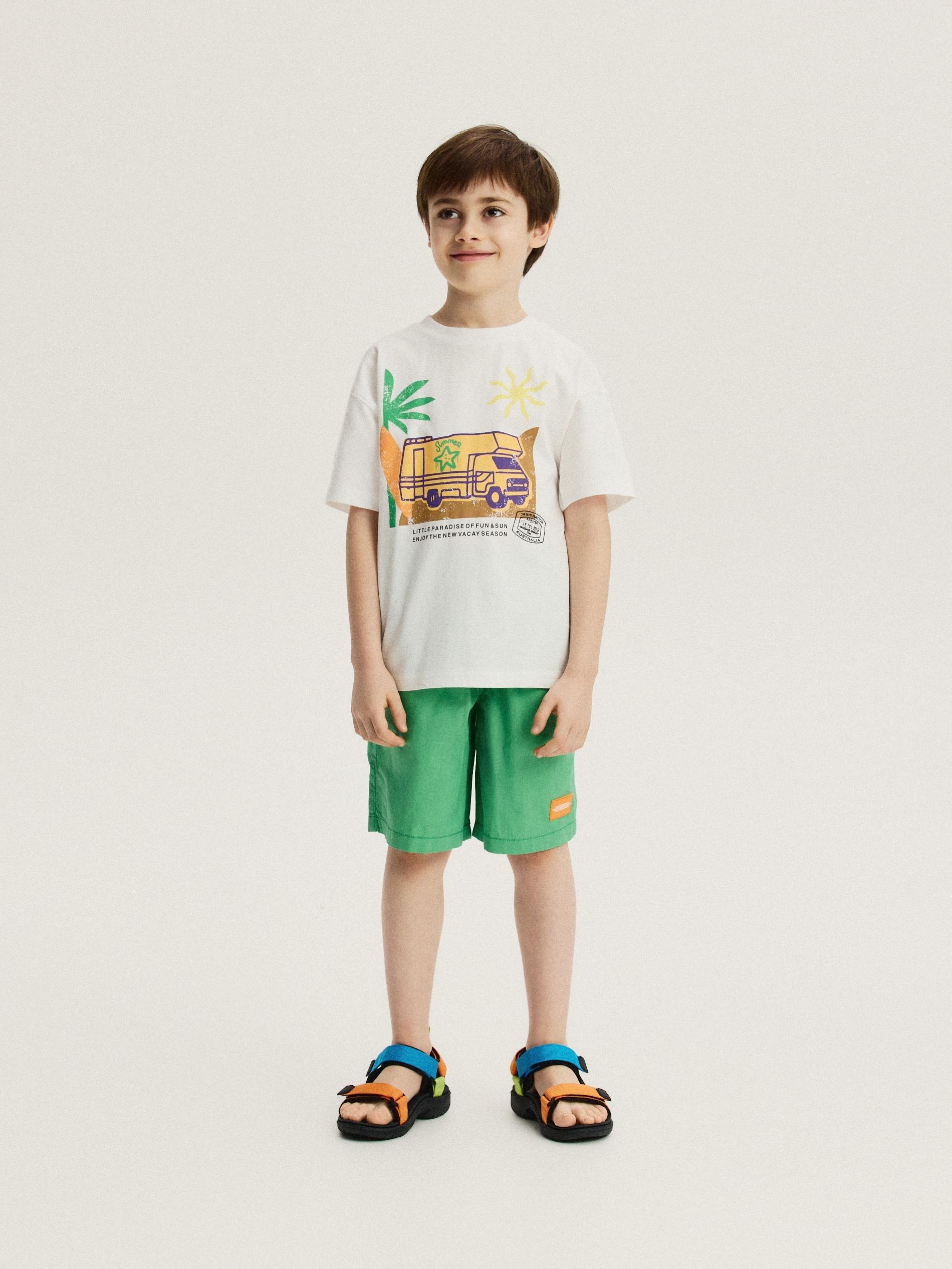 Cream T-Shirt With Print, Ivory, large image number 3