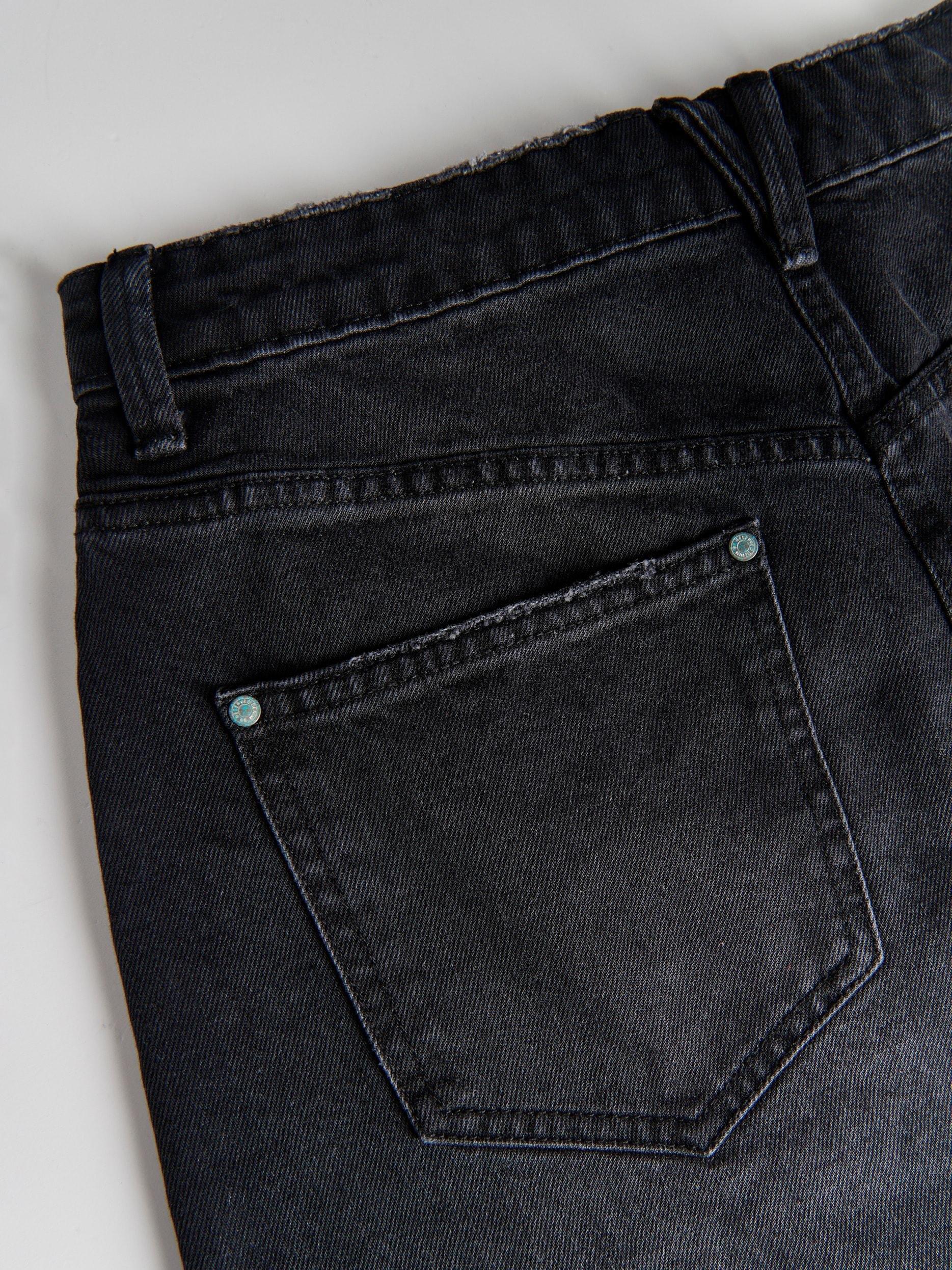 Grey Denim Mini Skirt, , large image number 4